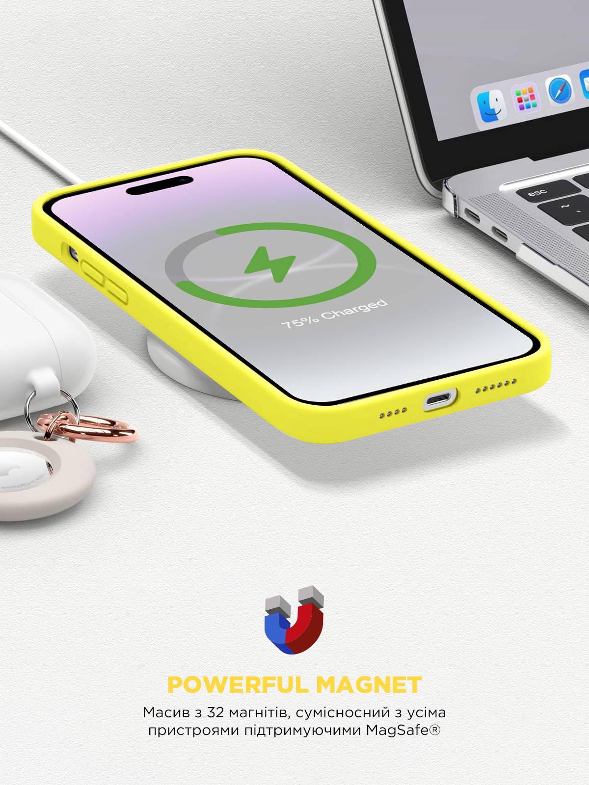 Чехол ArmorStandart ICON2 MagSafe для Apple iPhone 14 Pro Canary Yellow (ARM68408) фото 9