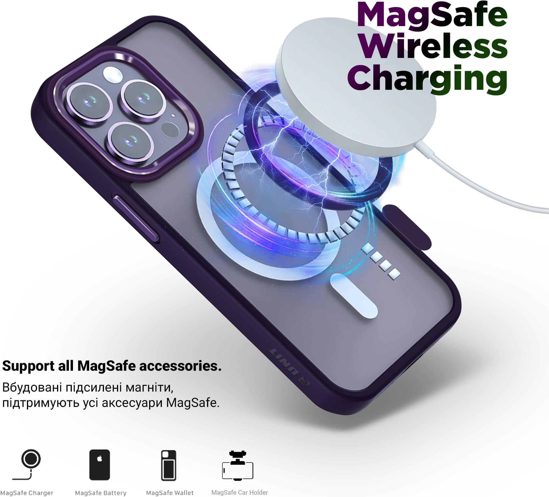 Чохол ArmorStandart Unit MagSafe для Apple iPhone 11 Purple (ARM68875)фото5