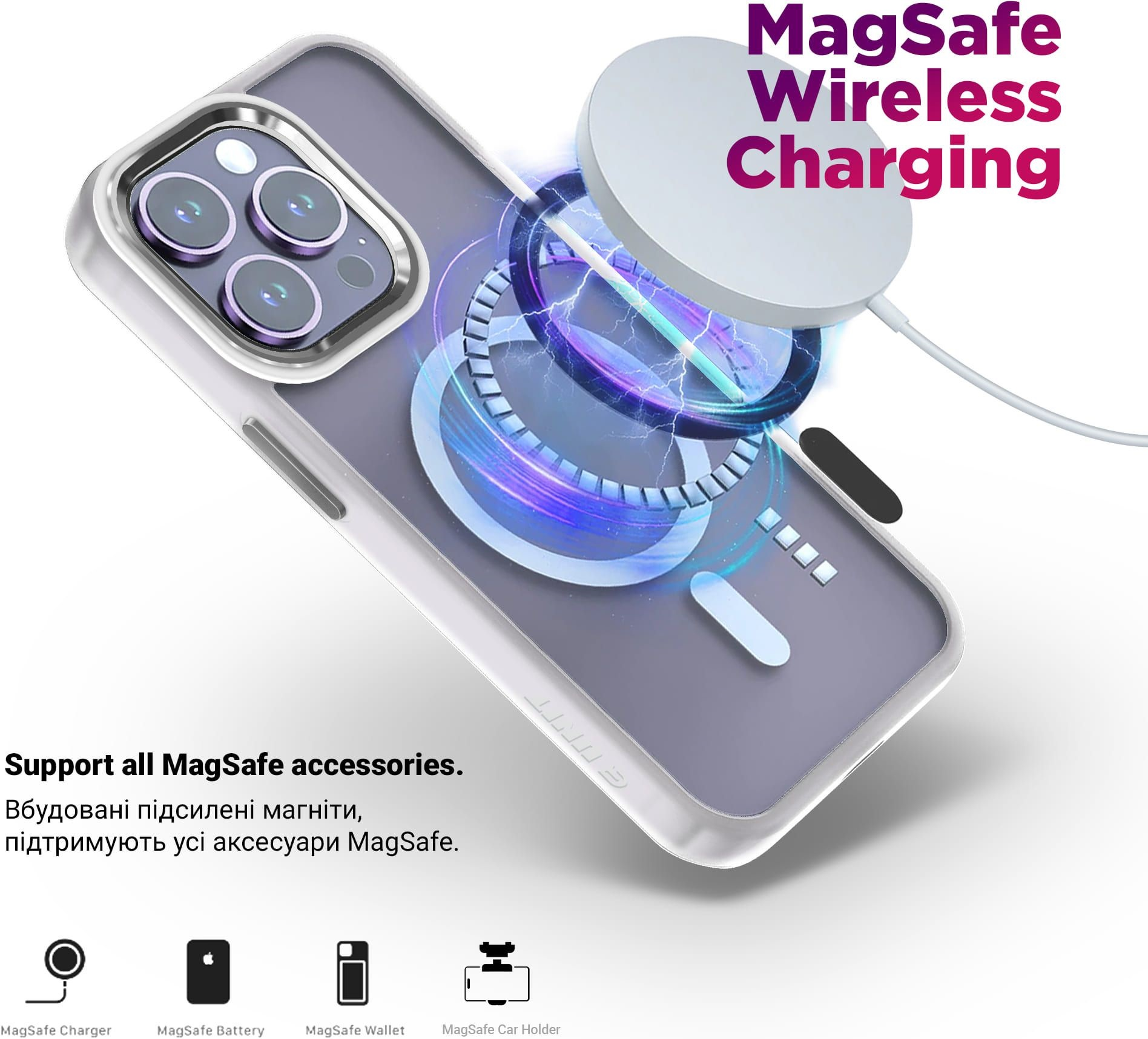 Чохол ArmorStandart Unit MagSafe для Apple iPhone 13 Pro Max Pink (ARM75202)фото3