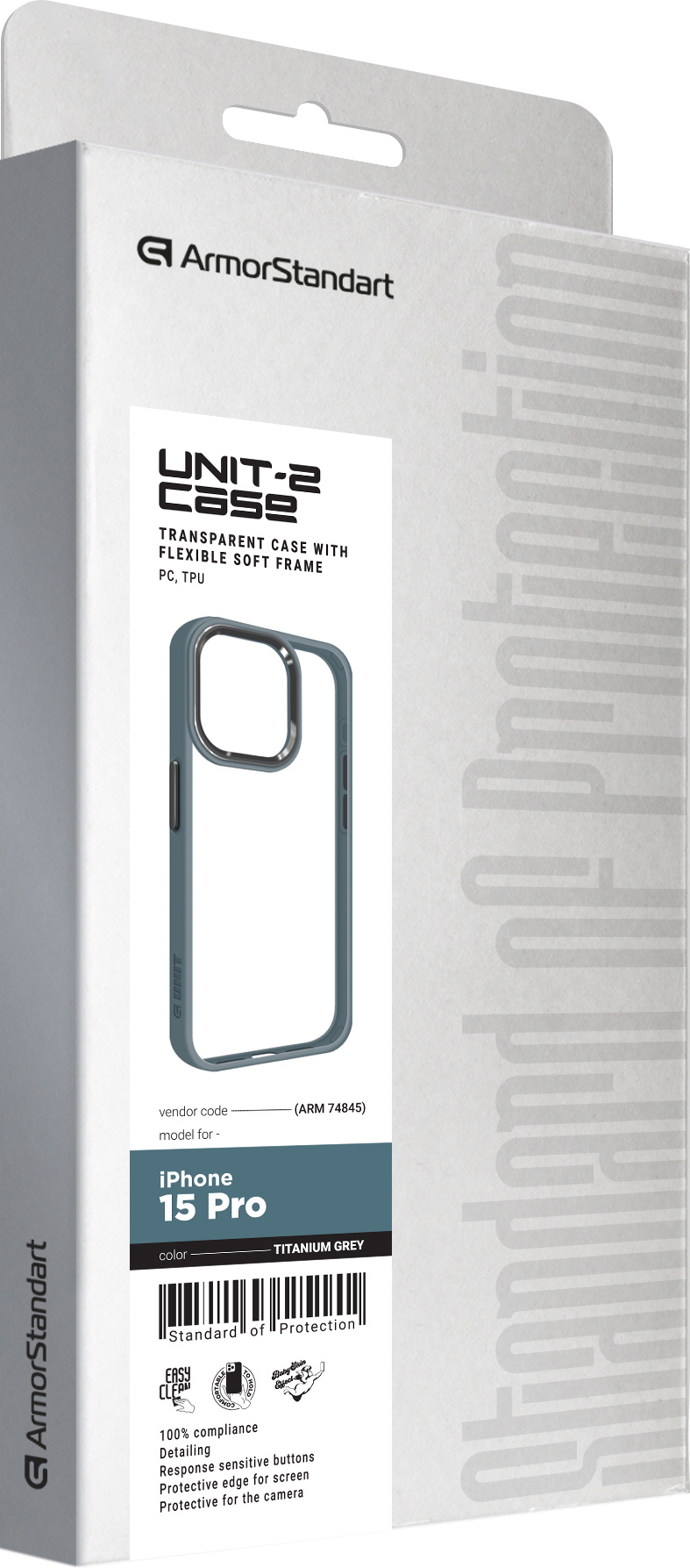 Чохол ArmorStandart UNIT2 для Apple iPhone 15 Pro Titanium Grey (ARM74845)фото2