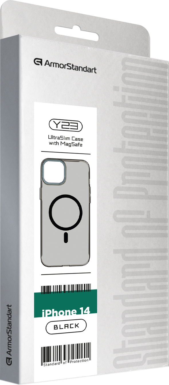 Чехол ArmorStandart Y23 MagSafe для Apple iPhone 14 Transparent Black (ARM68330) фото 2