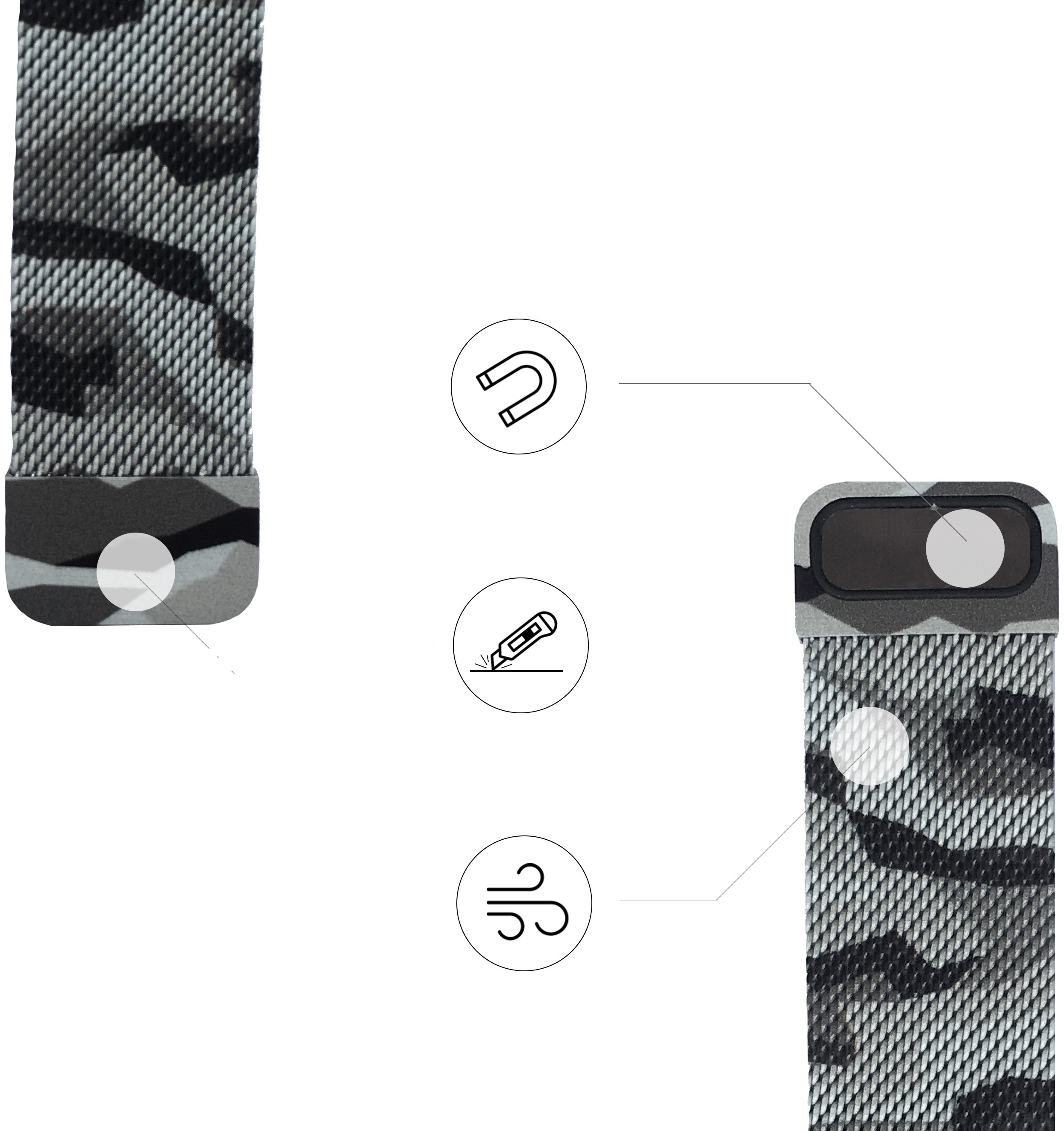 Ремінець ArmorStandart Milanese Loop для Apple Watch 42 (Series 11-10)/41/40/38 Military Ahs Grey (ARM52907)фото