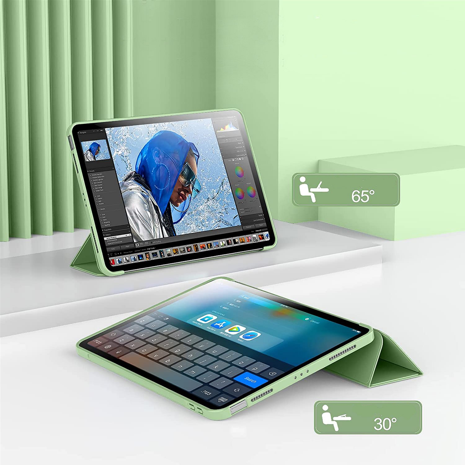 Чохол-книжка BeCover Tri Fold Soft TPU Silicone для Apple iPad 10.9" 2022 Green (708520)фото4
