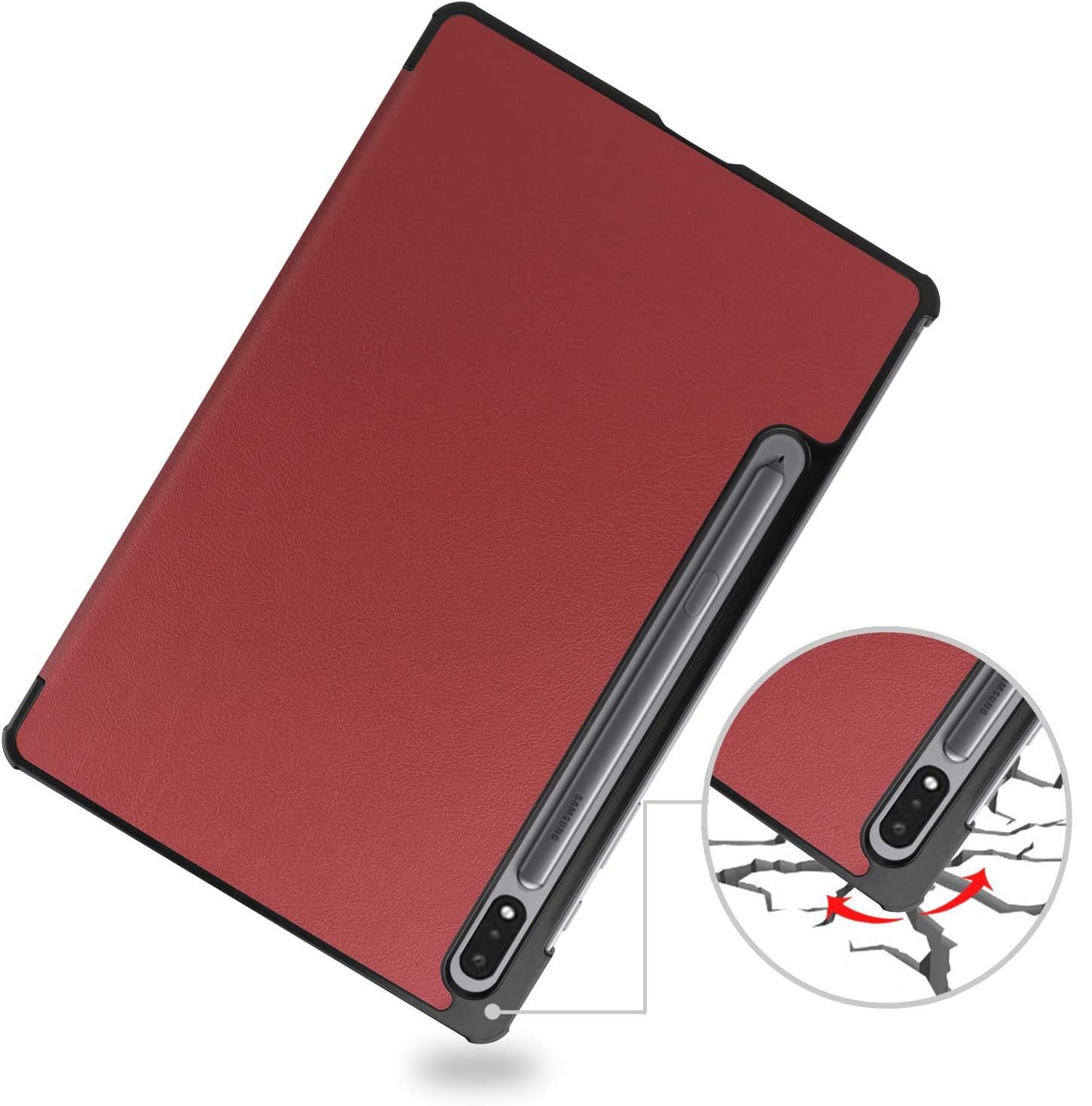 Чохол-книжка BeCover Smart Case Samsung Galaxy Tab S9/S9 FE 11.0" Red Wine (709893)фото7