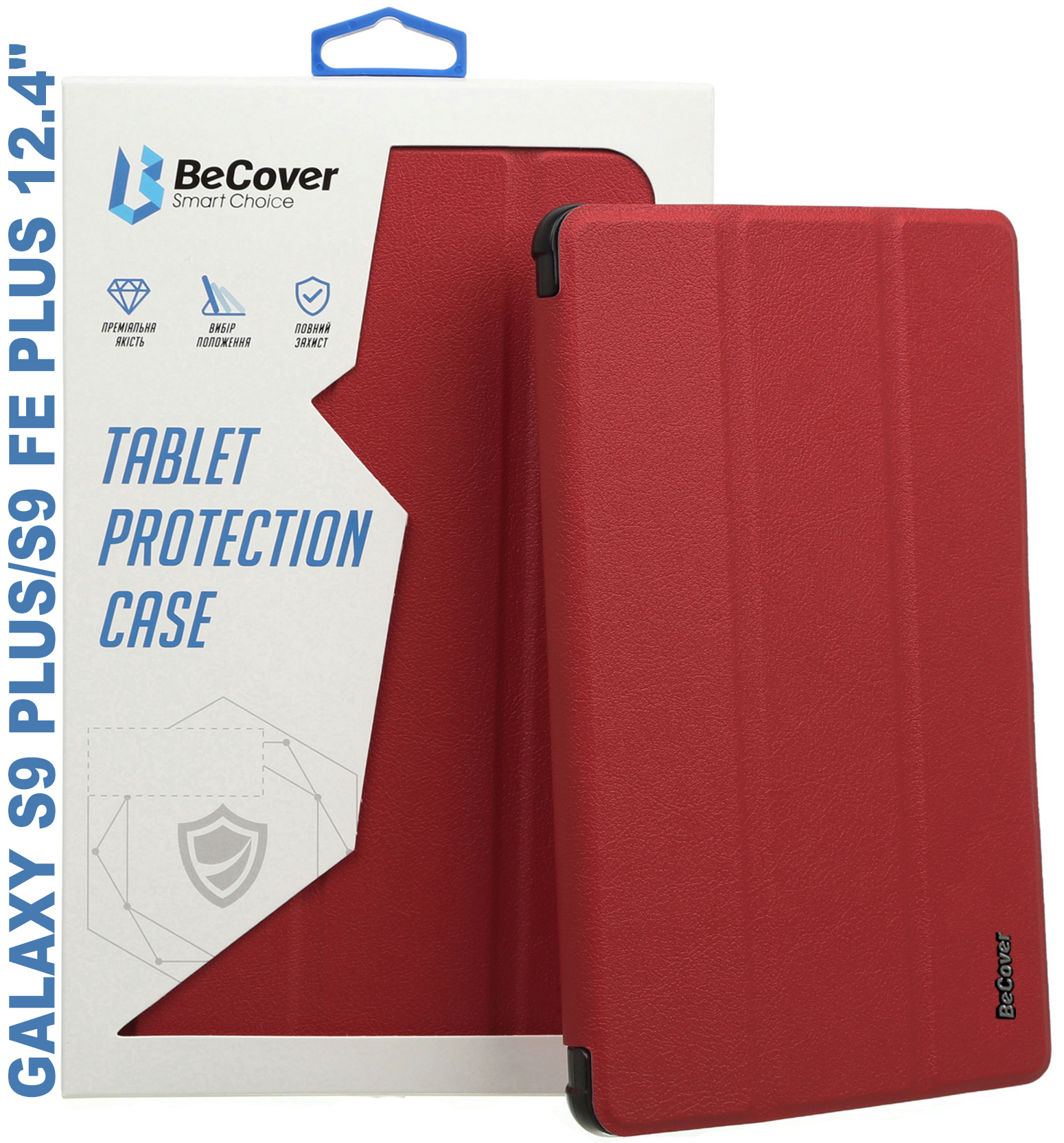 Чохол-книжка BeCover Smart Case до Samsung Galaxy Tab S9 Plus/S9 FE Plus 12.4" Red Wine (710372)фото4