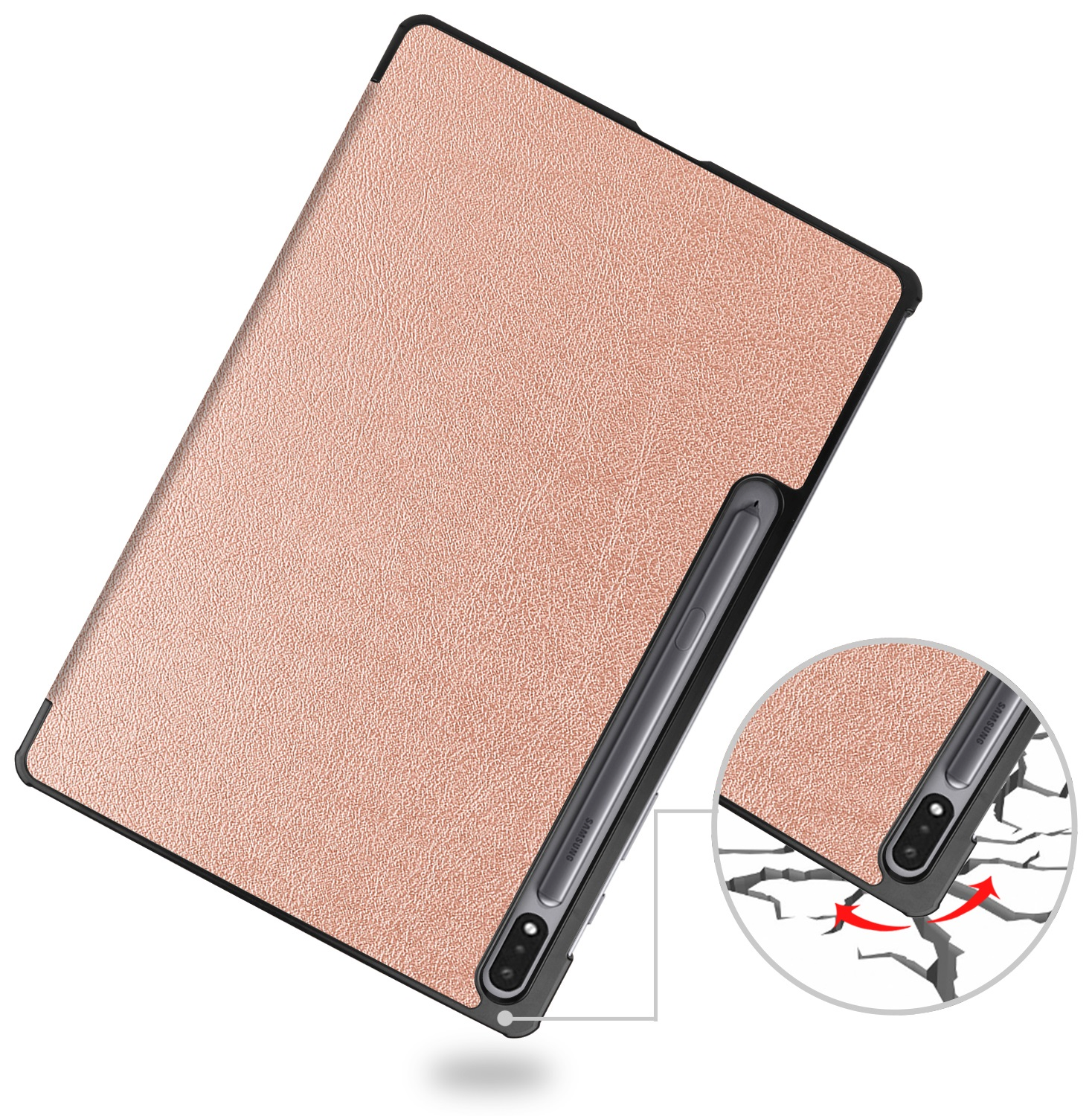 Чехол-книжка BeCover Smart Case для Samsung Galaxy Tab S9 Plus/S9 FE Plus 12.4" Rose Gold (710326) фото 7