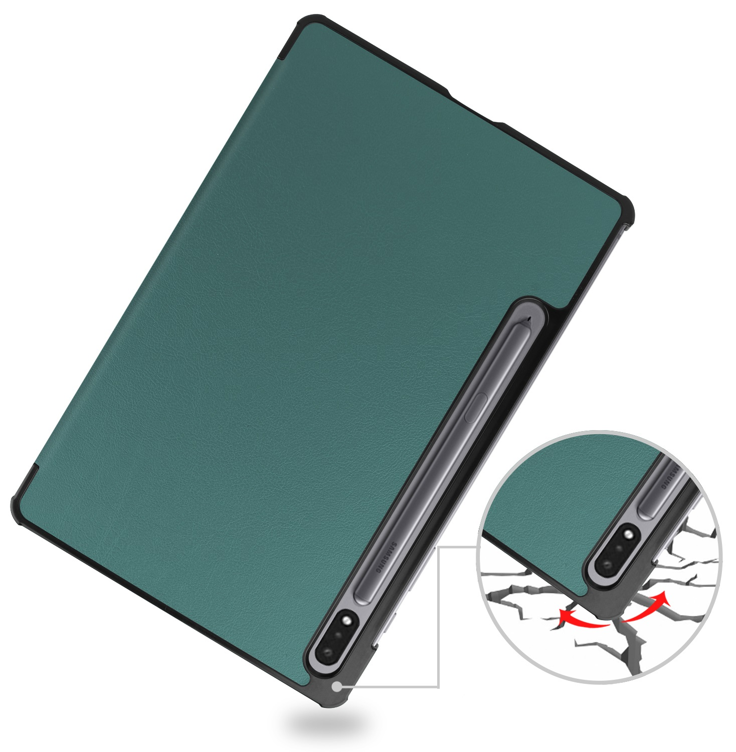 Чехол-книжка BeCover Smart Case для Samsung Galaxy Tab S9 Plus/S9 FE Plus 12.4" Dark Green (710323) фото 6