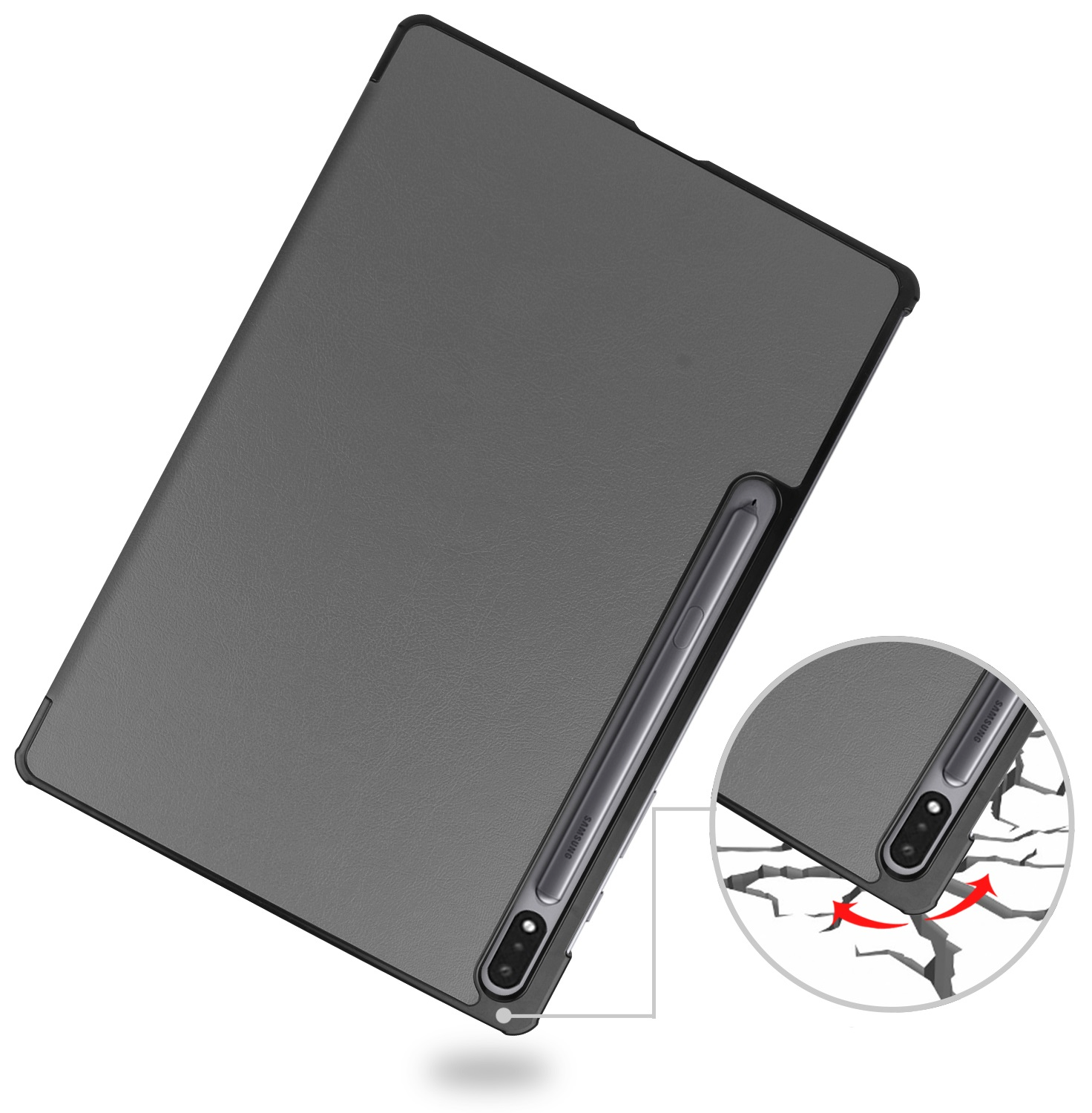 Чехол-книжка BeCover Smart Case для Samsung Galaxy Tab S9 Plus/S9 FE Plus 12.4" Gray (710324) фото 7