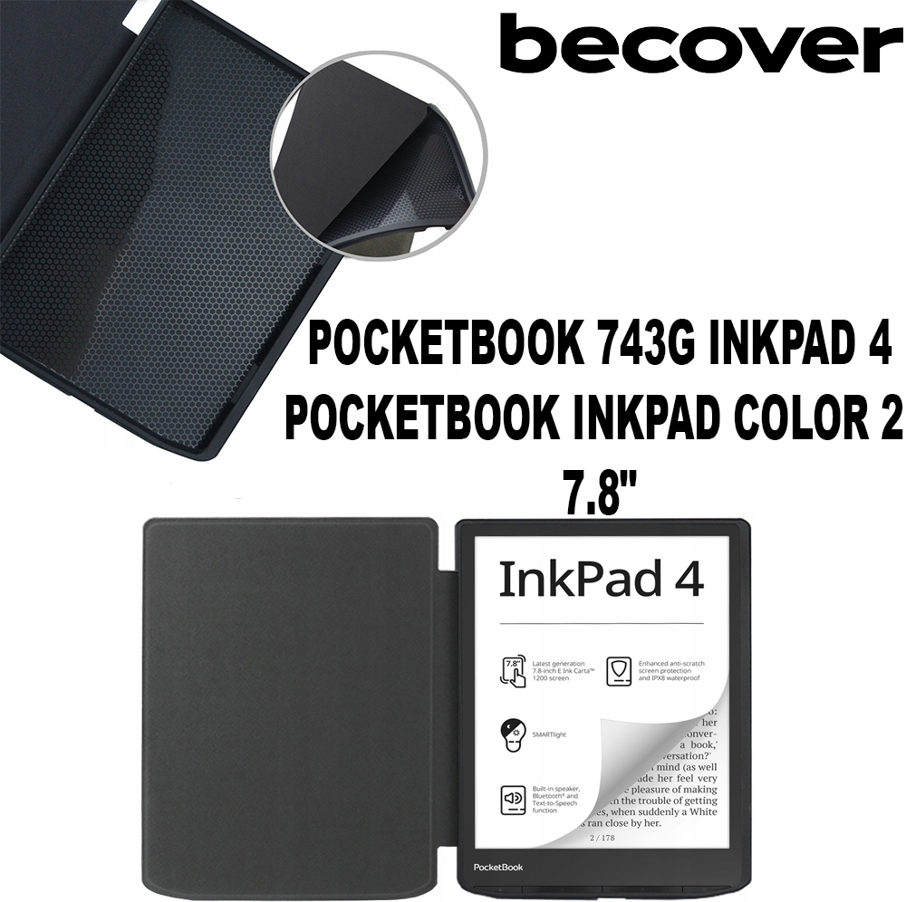 Чехол-книжка BeCover Smart Case для PocketBook 743G InkPad 4/InkPad Color 2/InkPad Color 3 (7.8") Black (710066) фото 10