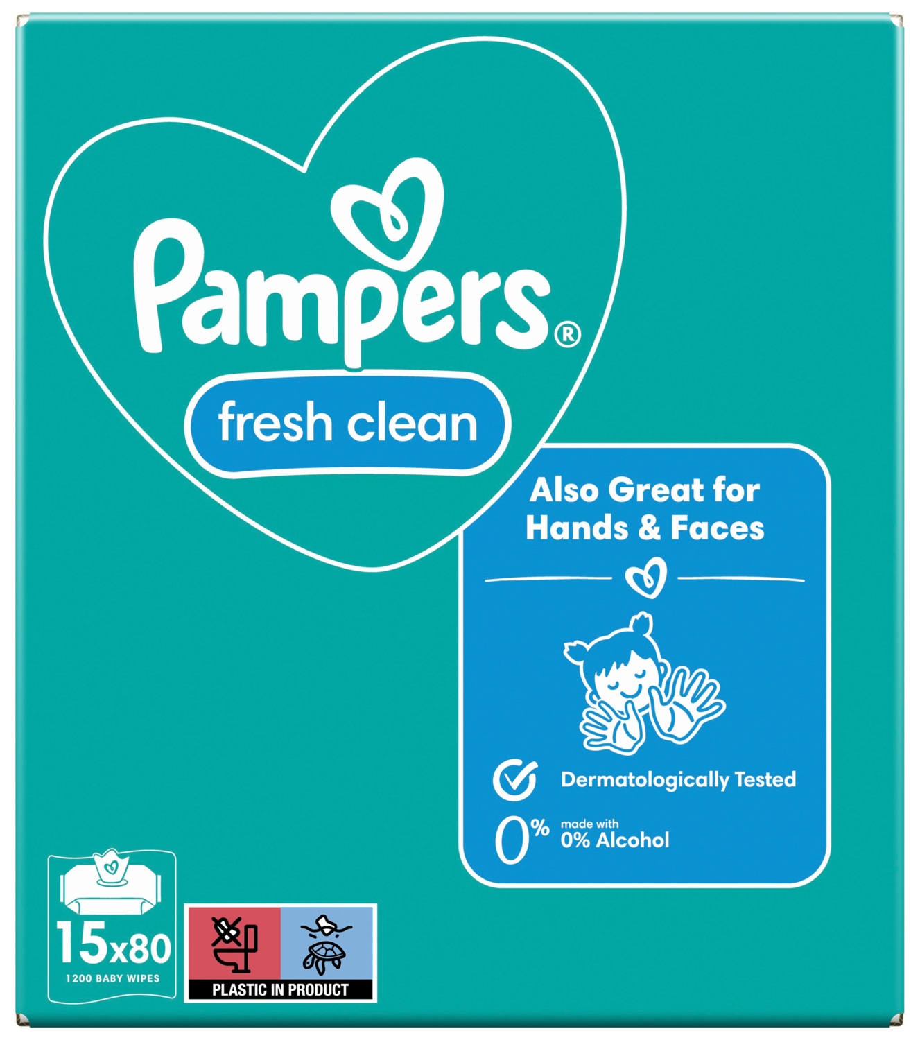 Салфетки влажные детские Pampers Fresh Clean 15*80шт фото