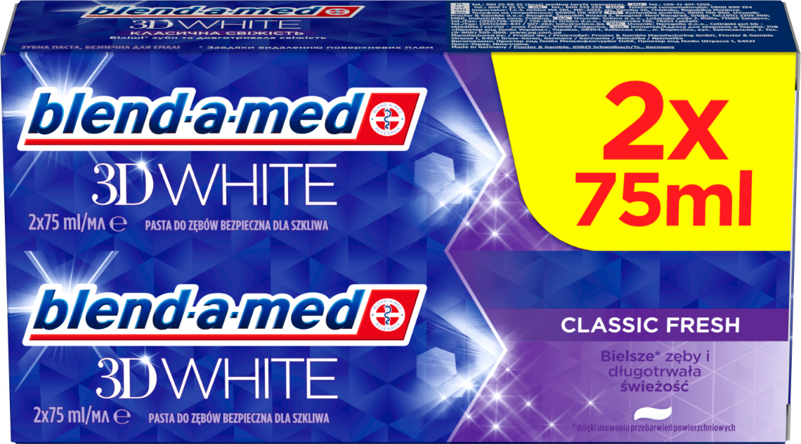 Зубна паста Blend-a-med 3D White Класична свіжість 2*75млфото2