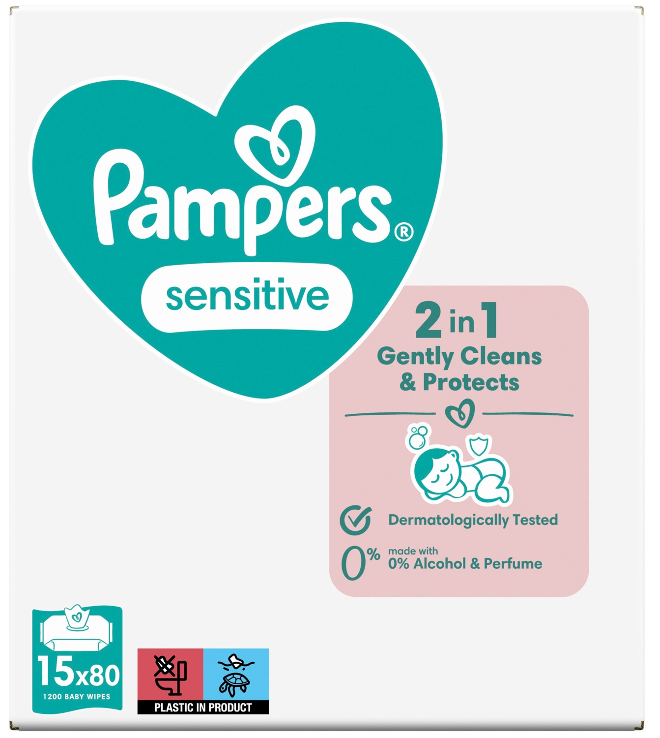 Салфетки влажные детские Pampers Sensitive 15*80шт фото