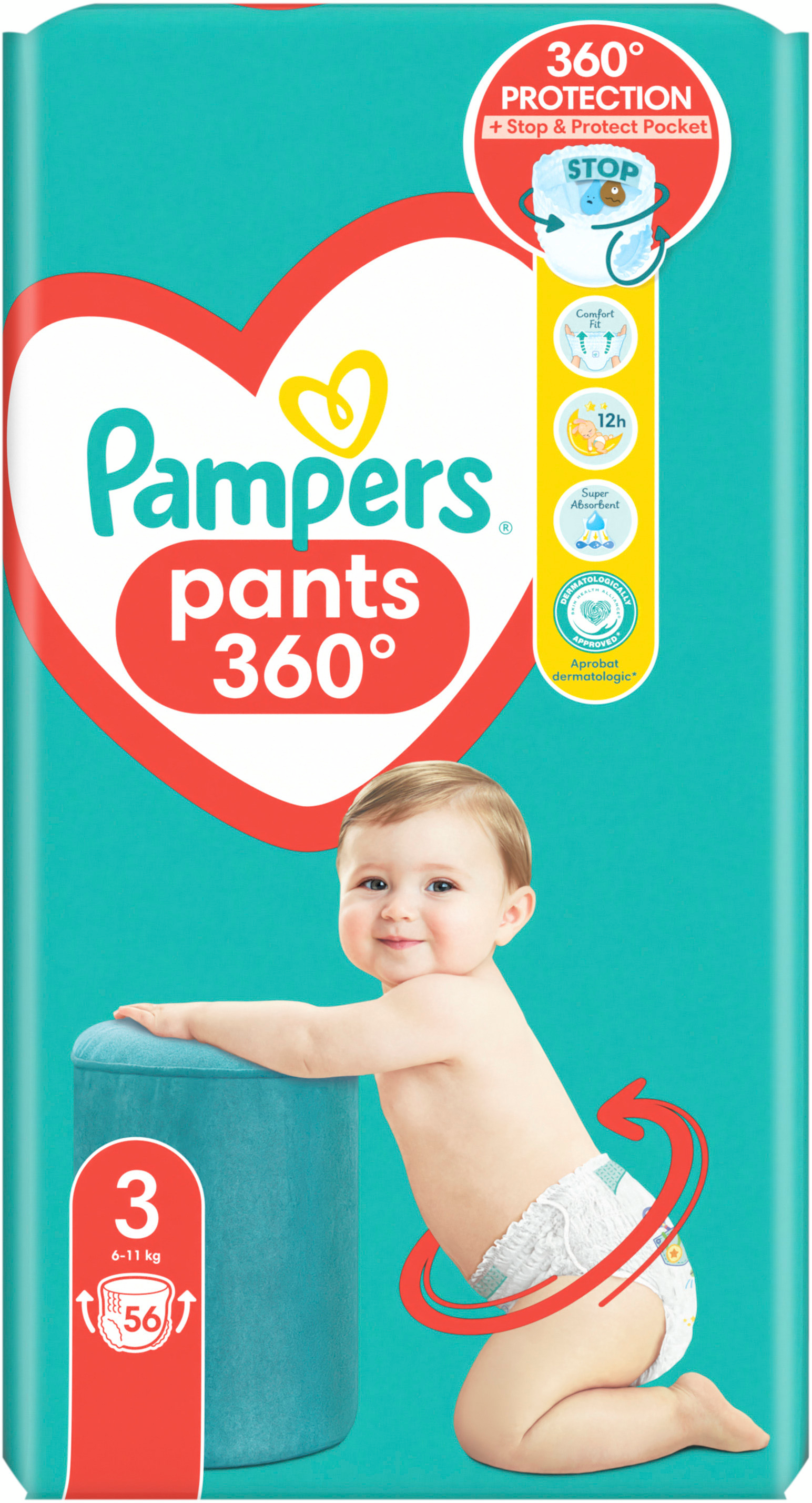 Подгузники-трусики Pampers Pants Midi размер 3 6-11кг 56шт фото 4