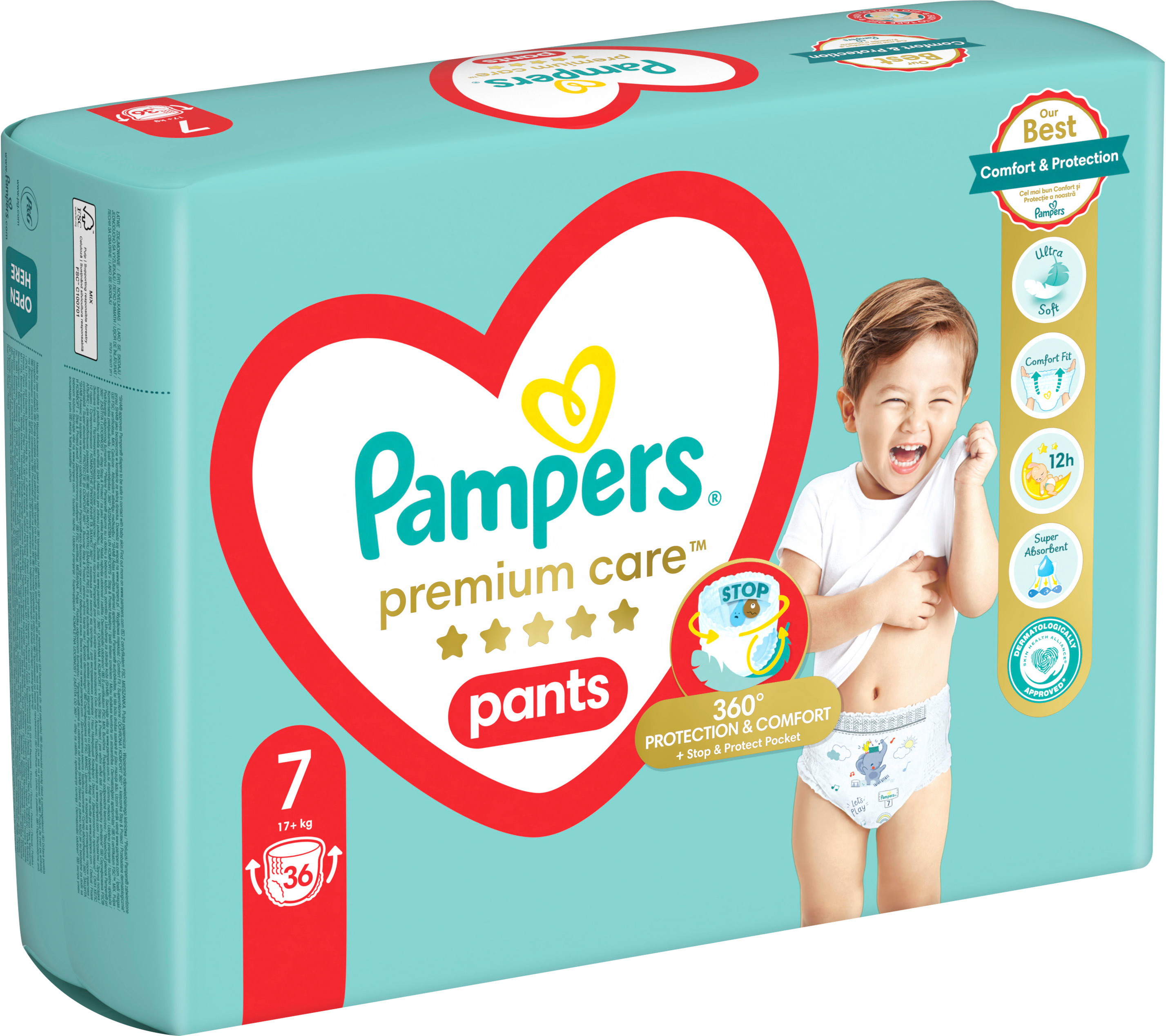 Подгузники-трусики Pampers Premium Care Pants Giant Plus размер 7 17+кг 36шт фото 7