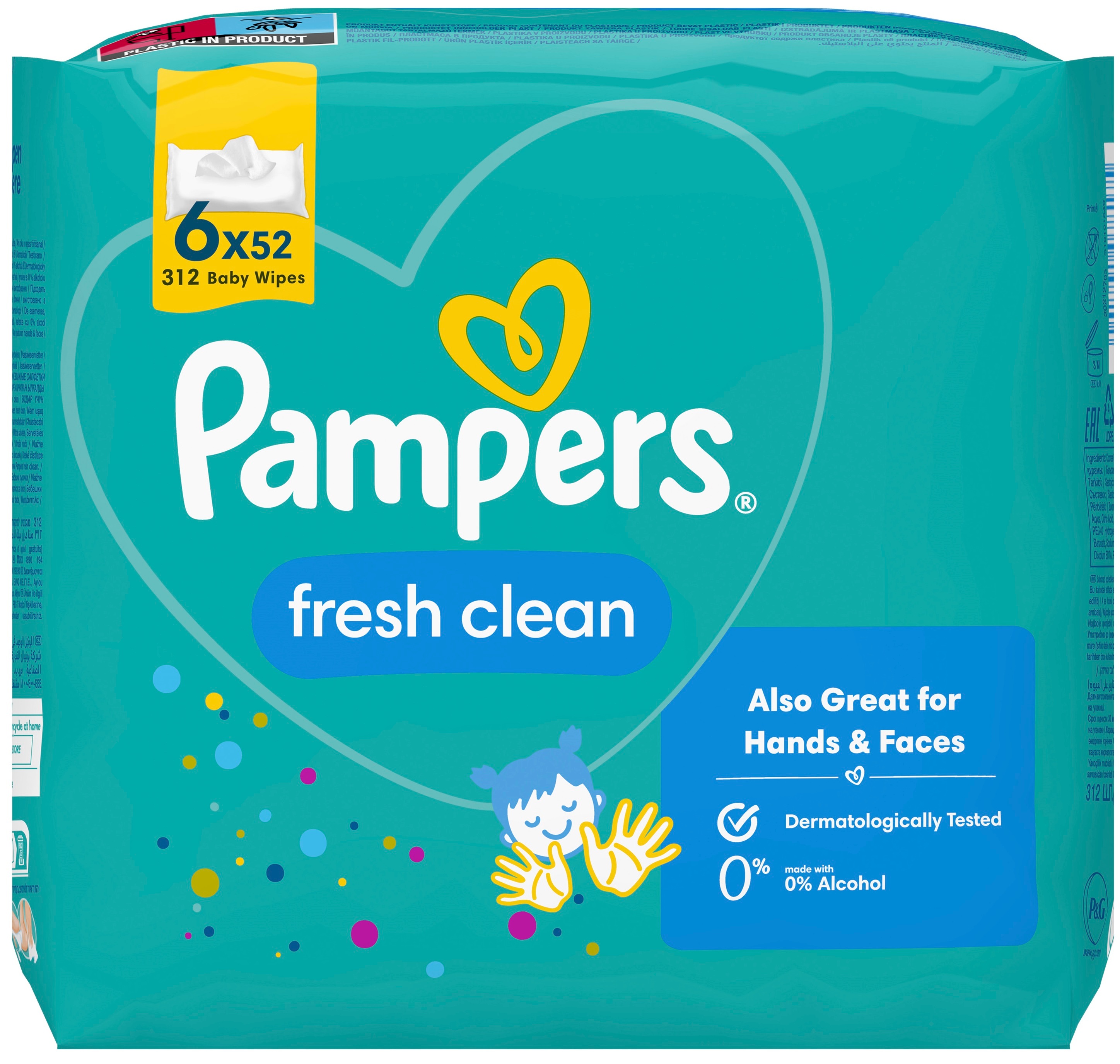 Салфетки влажные детские Pampers Fresh Clean 6*52шт фото 2