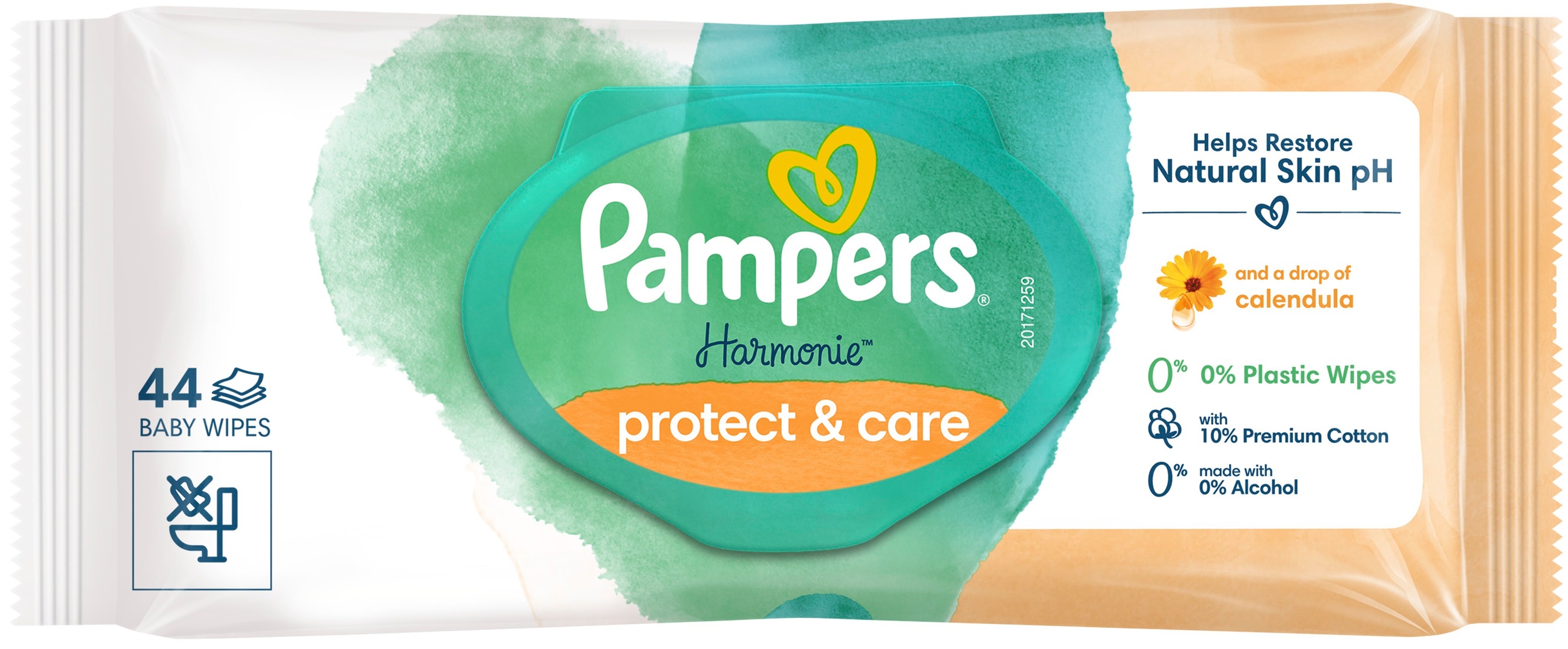 Салфетки влажные детские Pampers Harmonie Protect&Care 44шт фото 2