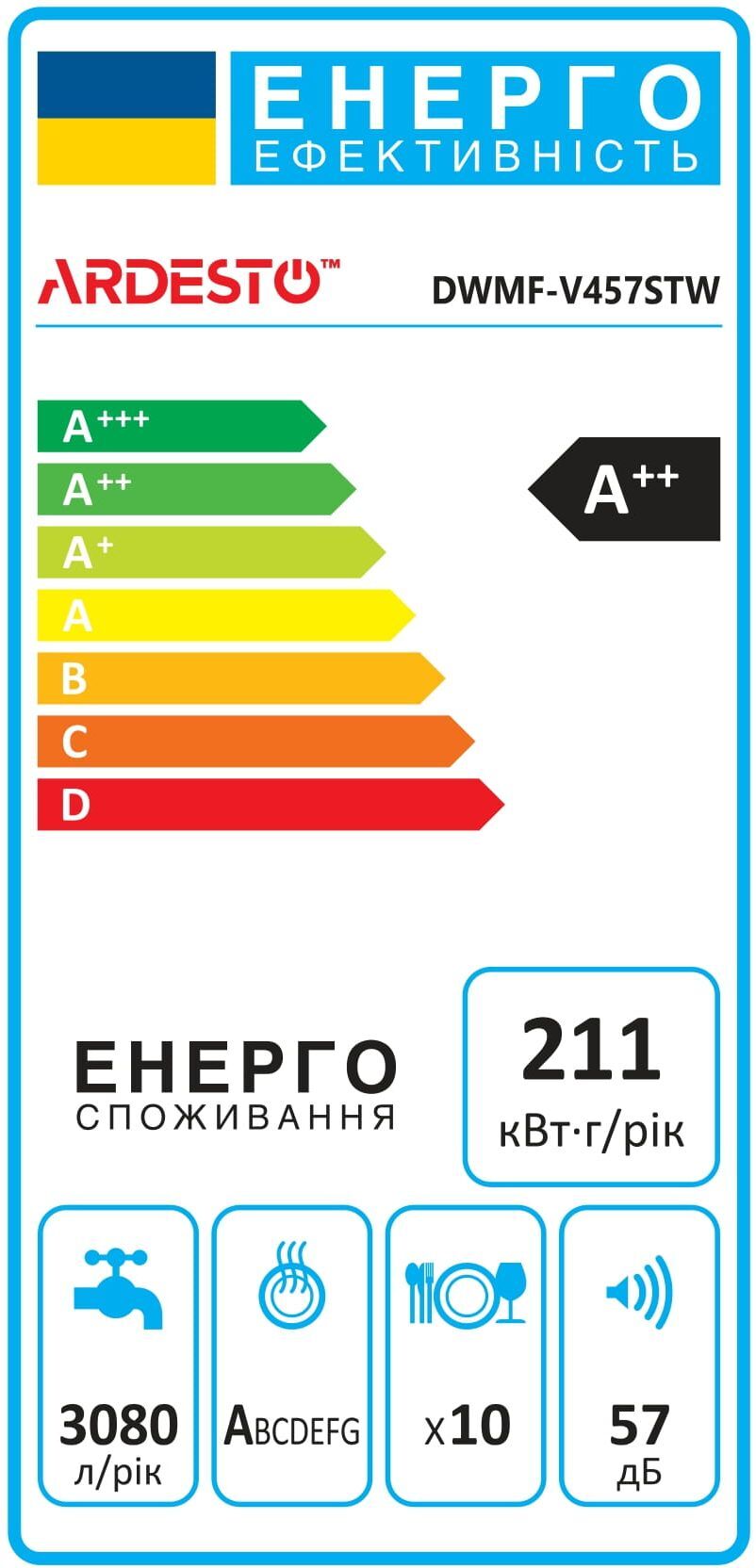 Посудомийна машина ARDESTO DWMF-V457STWфото9
