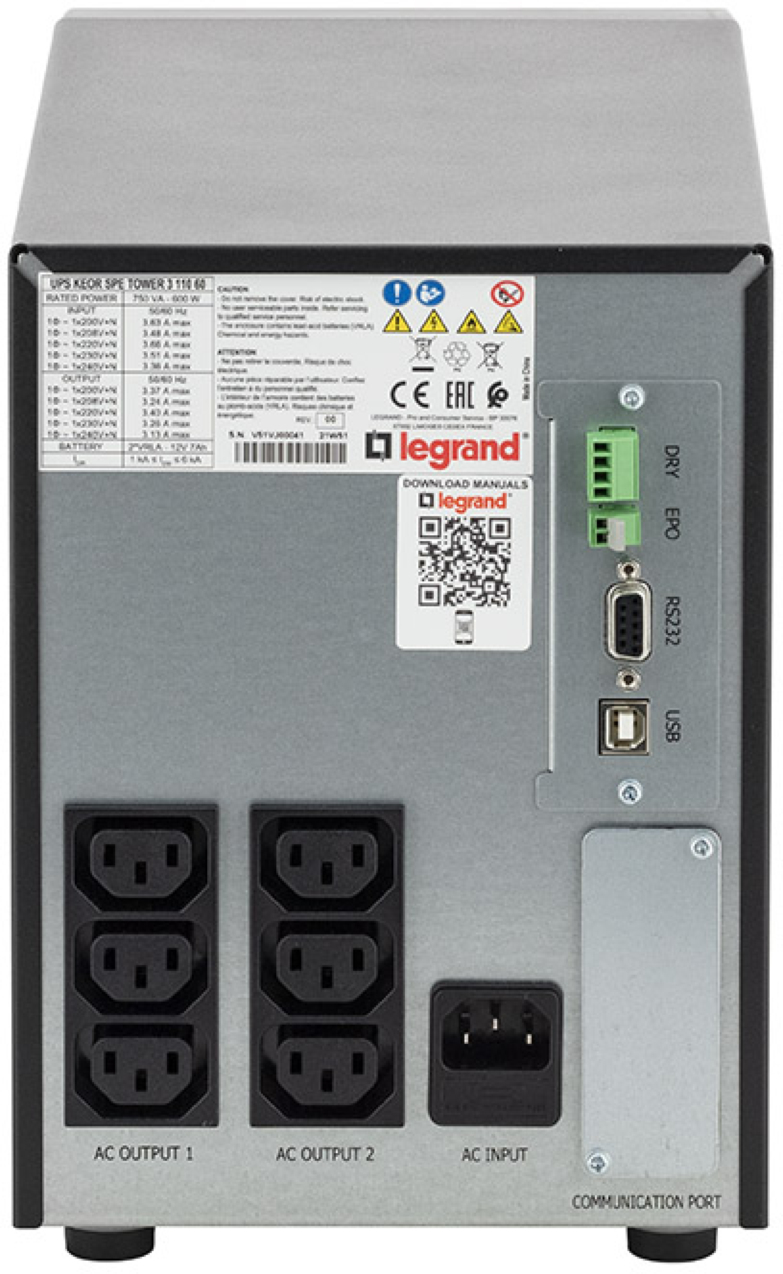 ДБЖ Legrand Keor SPE, 750VA/600W, LCD, USB, RS232, 6xC13 (311060)фото