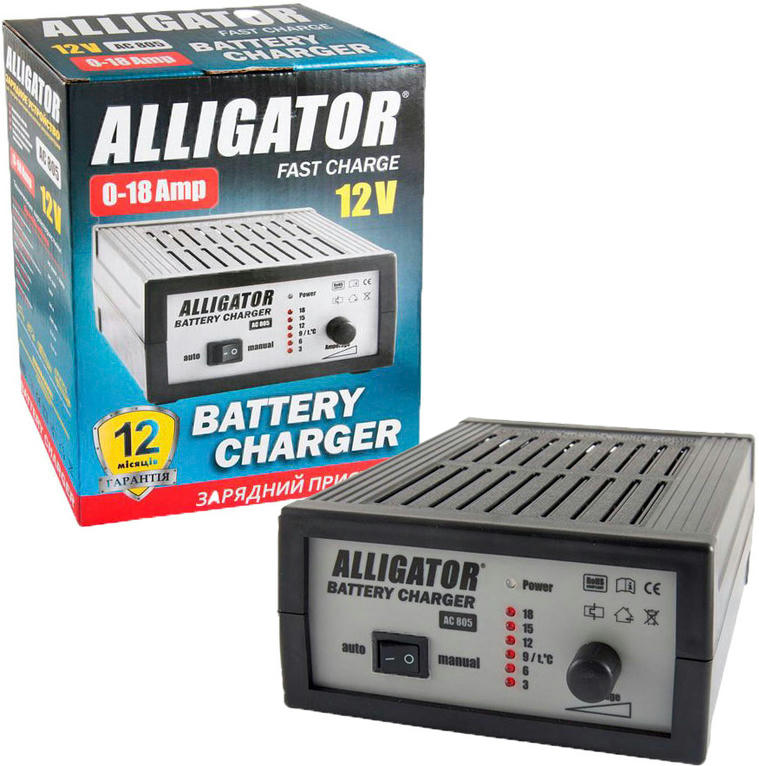 Зарядний пристрій Alligator 12V 18А (AC805)фото2
