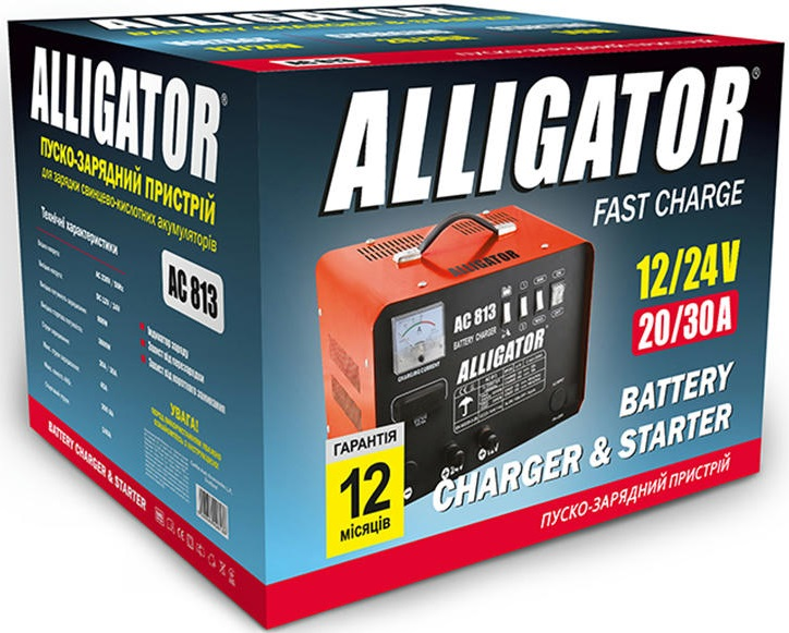Пуско-зарядное устройство Alligator 12/24V 45А (AC813) фото 3