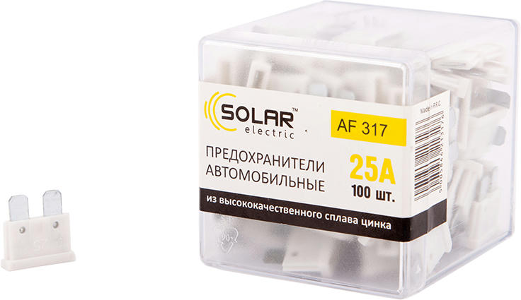 Набір запобіжників Solar стандарт 25А 100шт (AF317)фото3