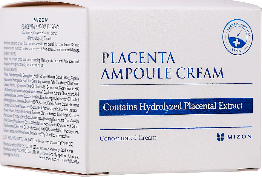 Крем для лица Mizon Placenta Ampoule Cream с плацентой 50мл фото 2