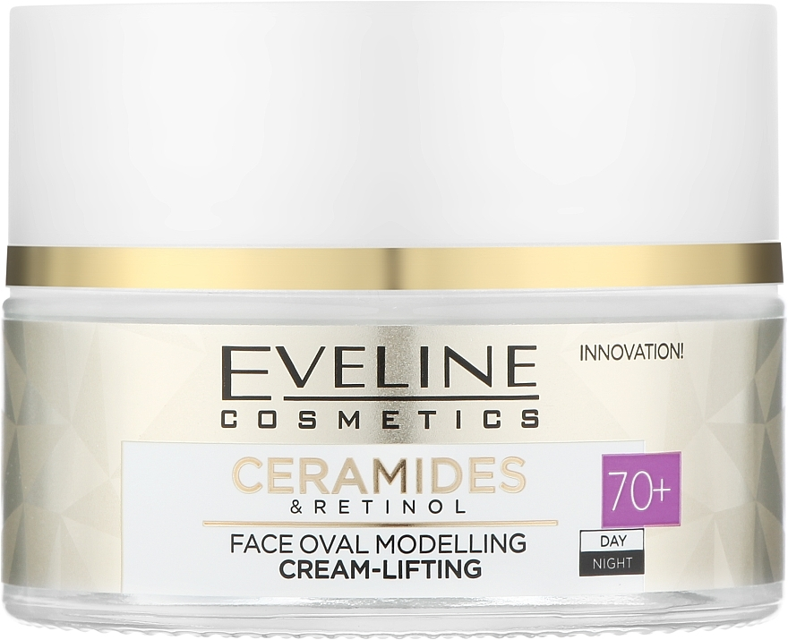 Крем-ліфтінг Eveline Cosmetics Ceramides&Retinol 70+ для моделювання овалу обличчя 50млфото2