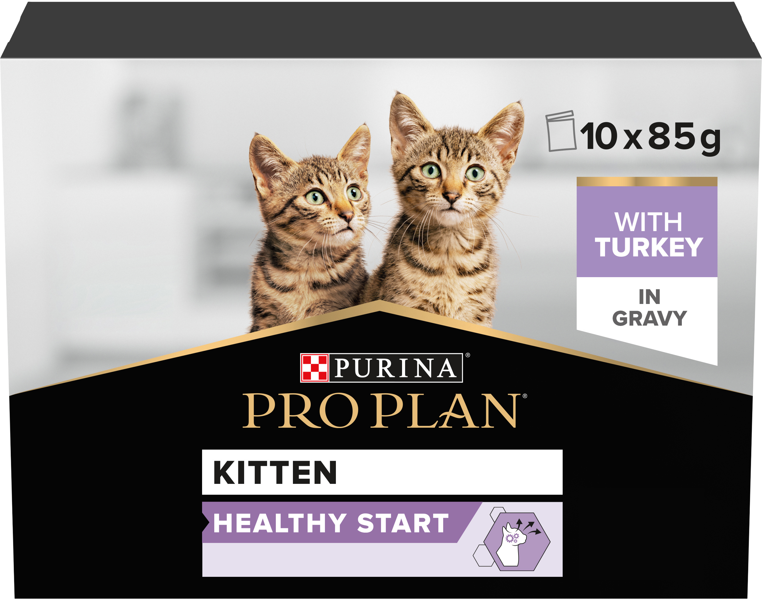 Влажный корм для котят Purina Pro Plan Kitten Healthy Start с индейкой 10*85г фото 2