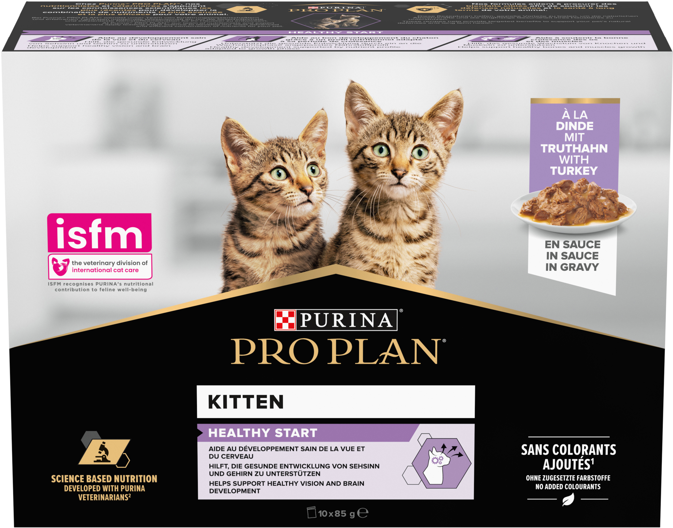 Влажный корм для котят Purina Pro Plan Kitten Healthy Start с индейкой 10*85г фото 3