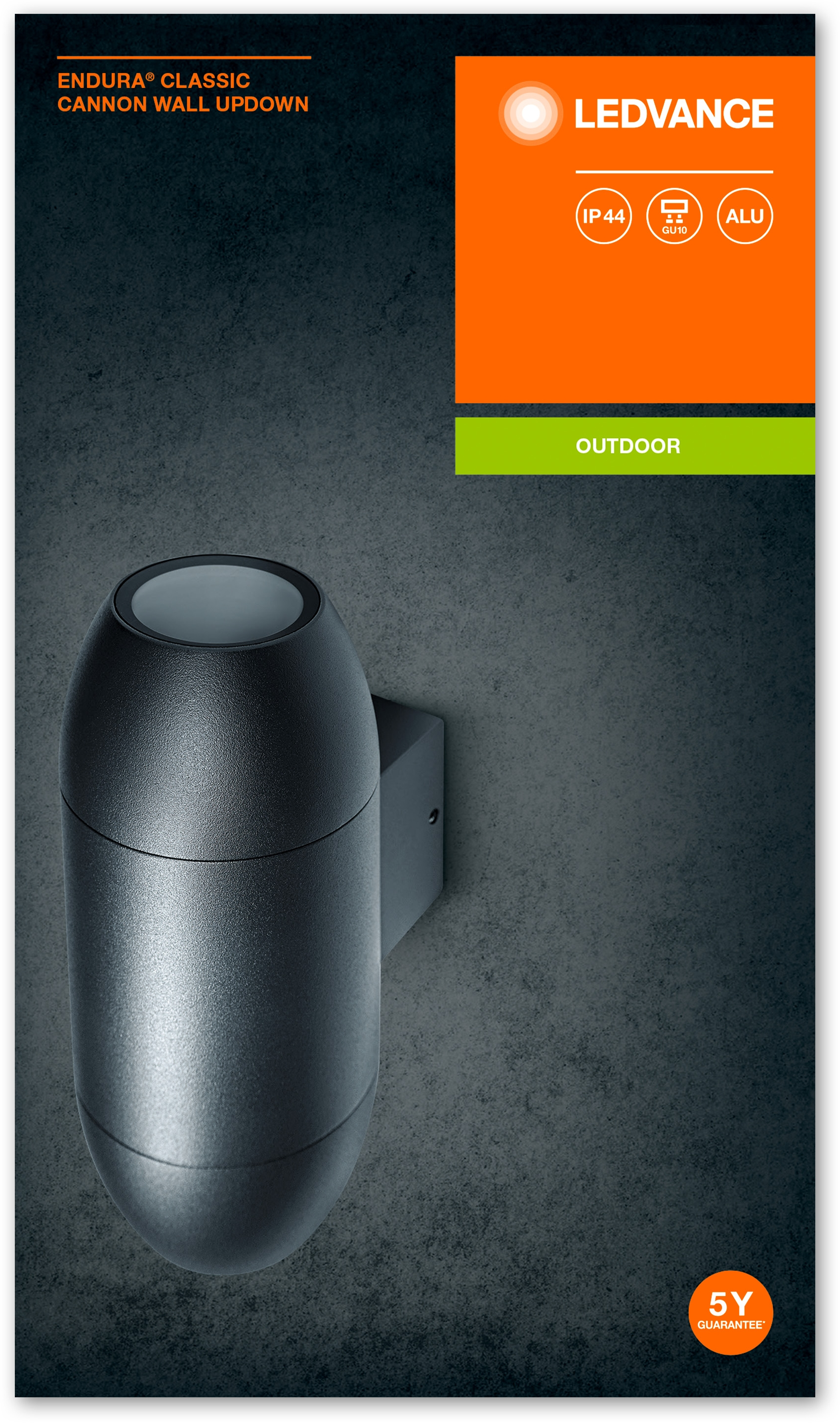 Світильник Ledvance GU10 фасадний IP44 Endura Cannon Wall Updown чорний (4058075554498)фото5