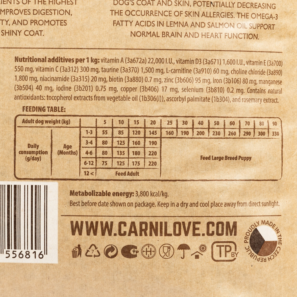 Сухий корм для цуценят Carnilove True Fresh з індичкою 1.4кгфото3