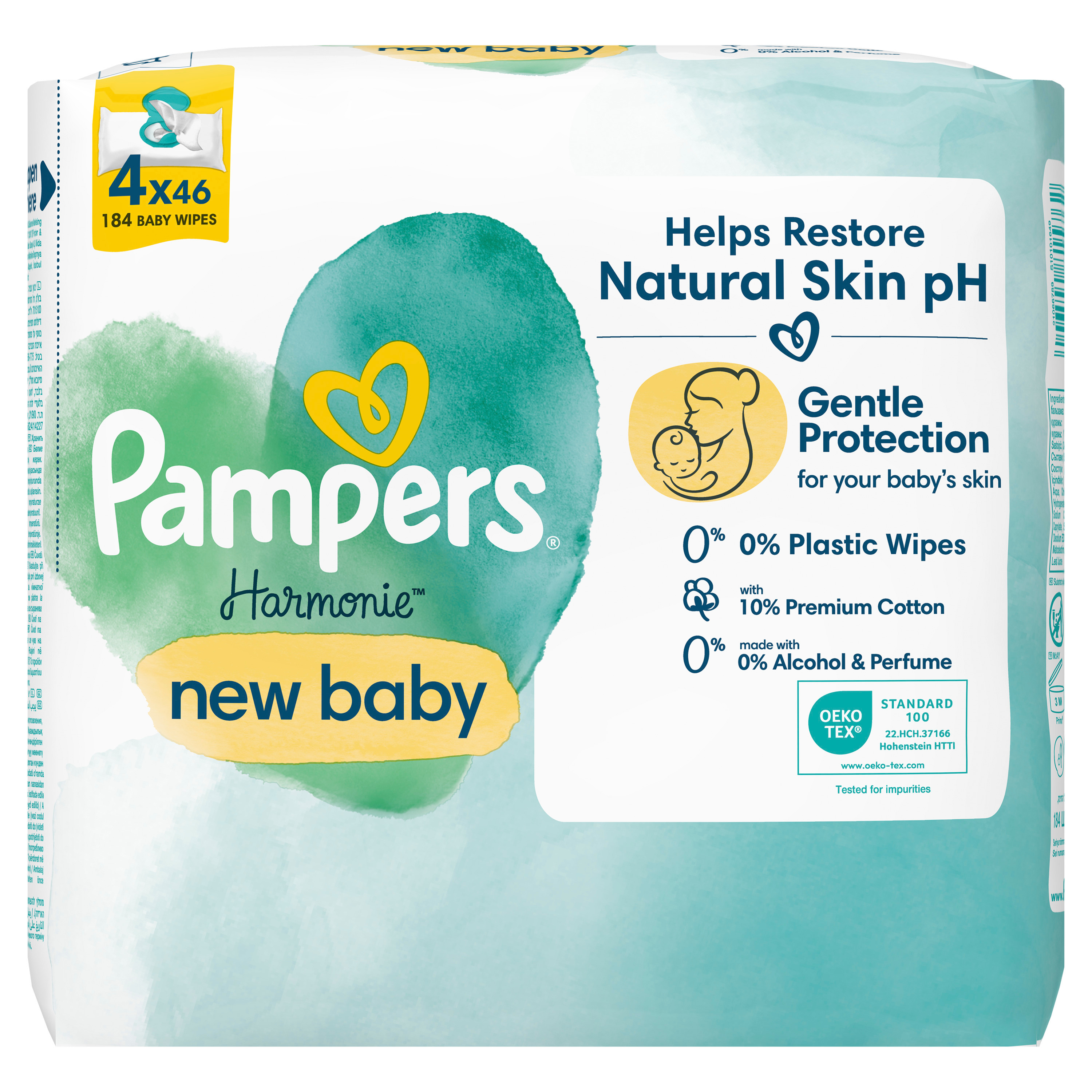 Серветки вологі дитячі Pampers Harmonie new baby 4*46штфото2