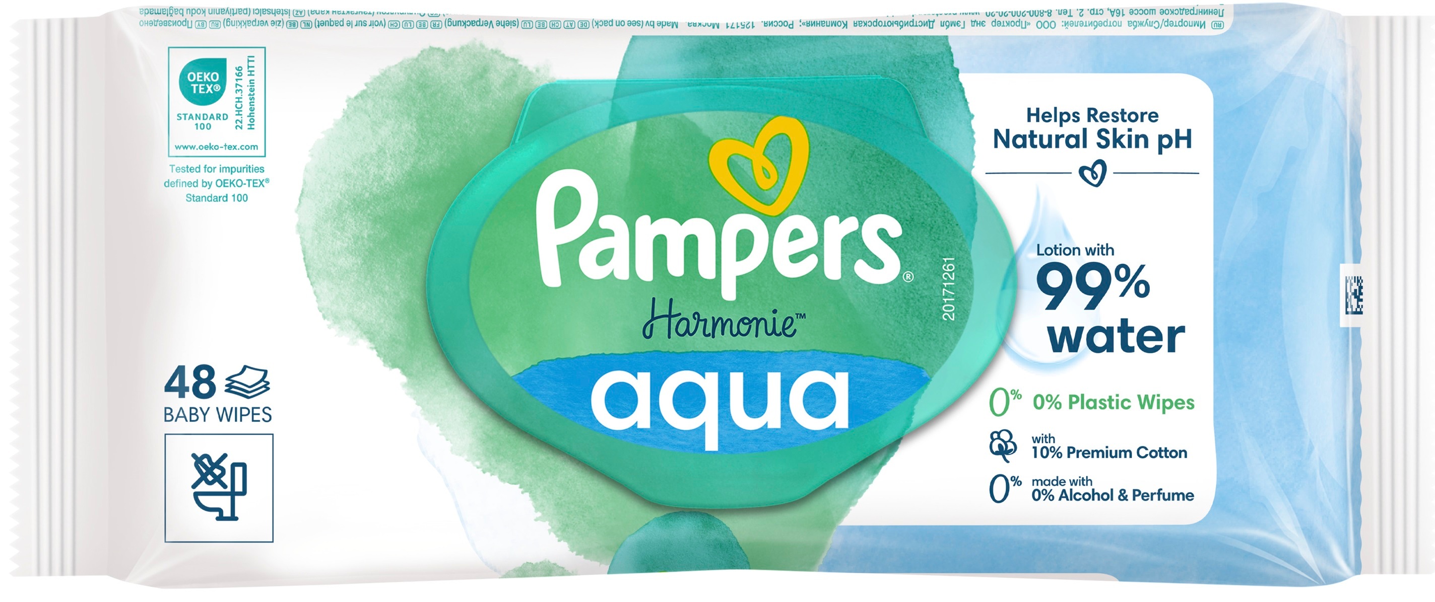 Серветки вологі дитячі Pampers Harmonie Aqua 48штфото2