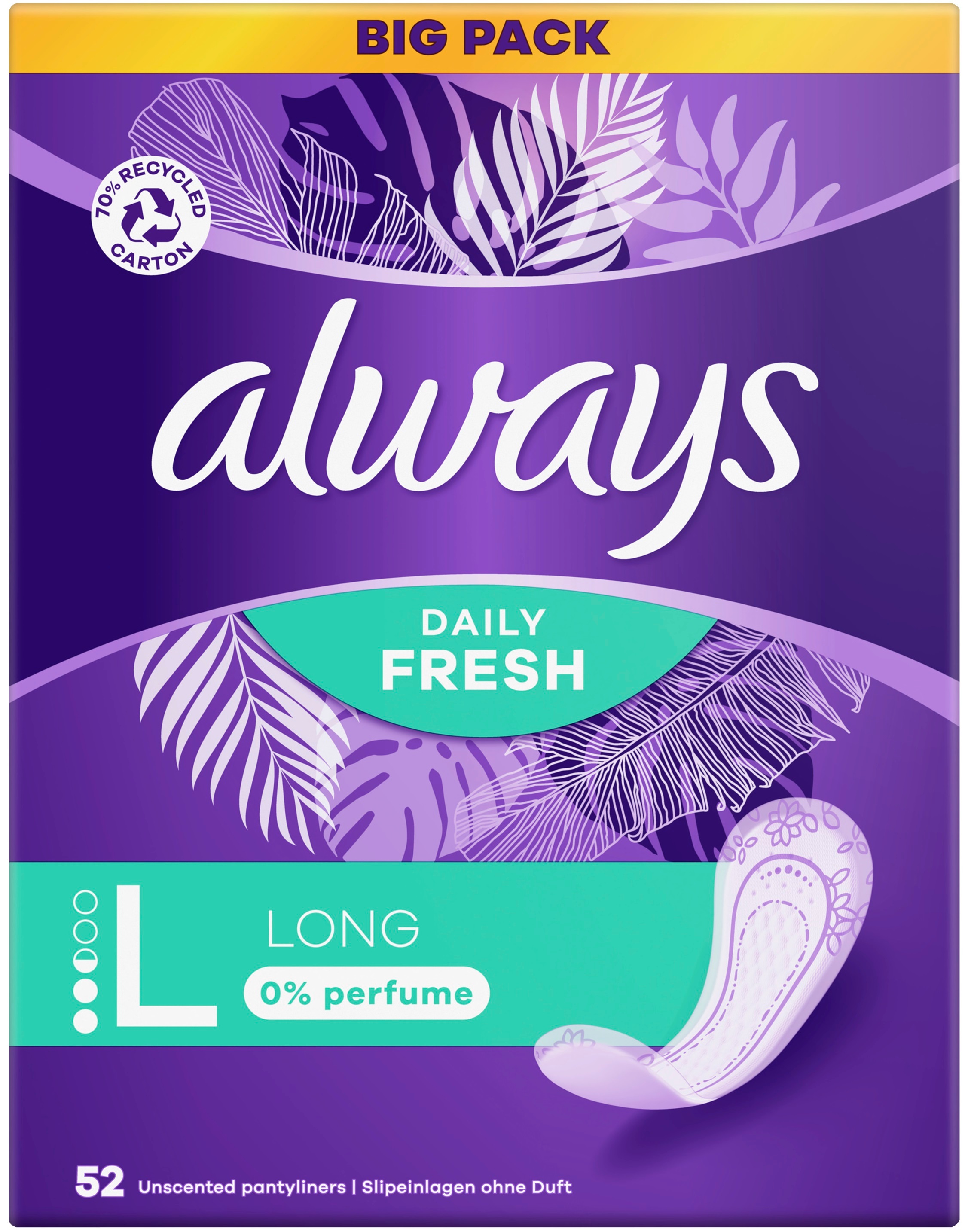 Ежедневные прокладки Always Daily Fresh Long Без запаху 52 шт фото 
