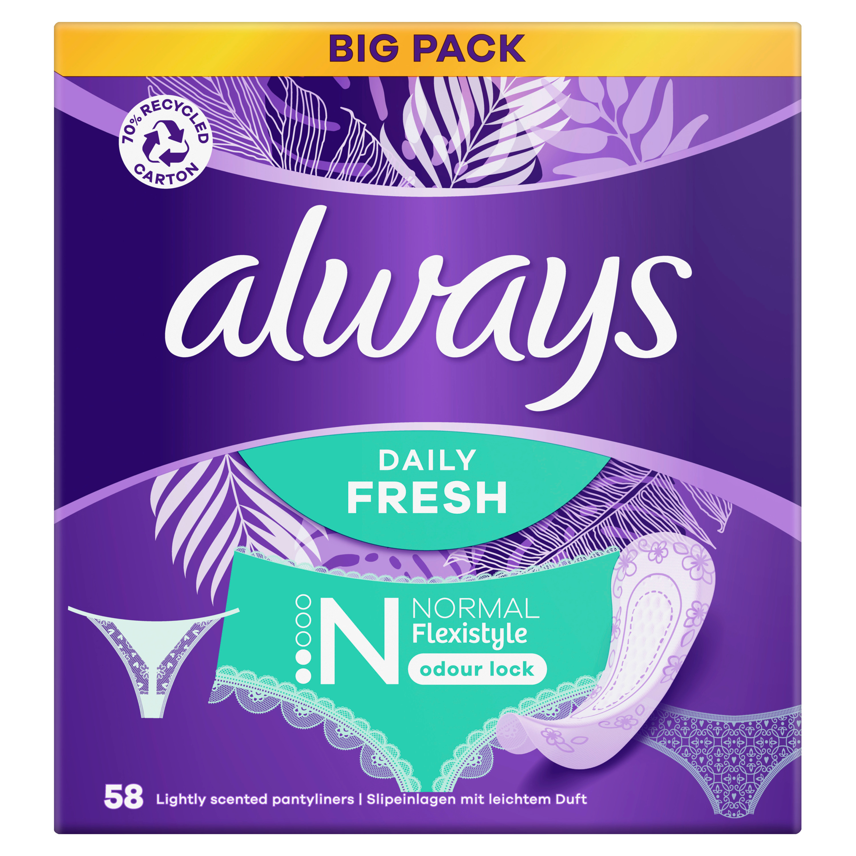 Щоденні прокладки Always Daily Fresh Normal Flexistyle 58 штфото