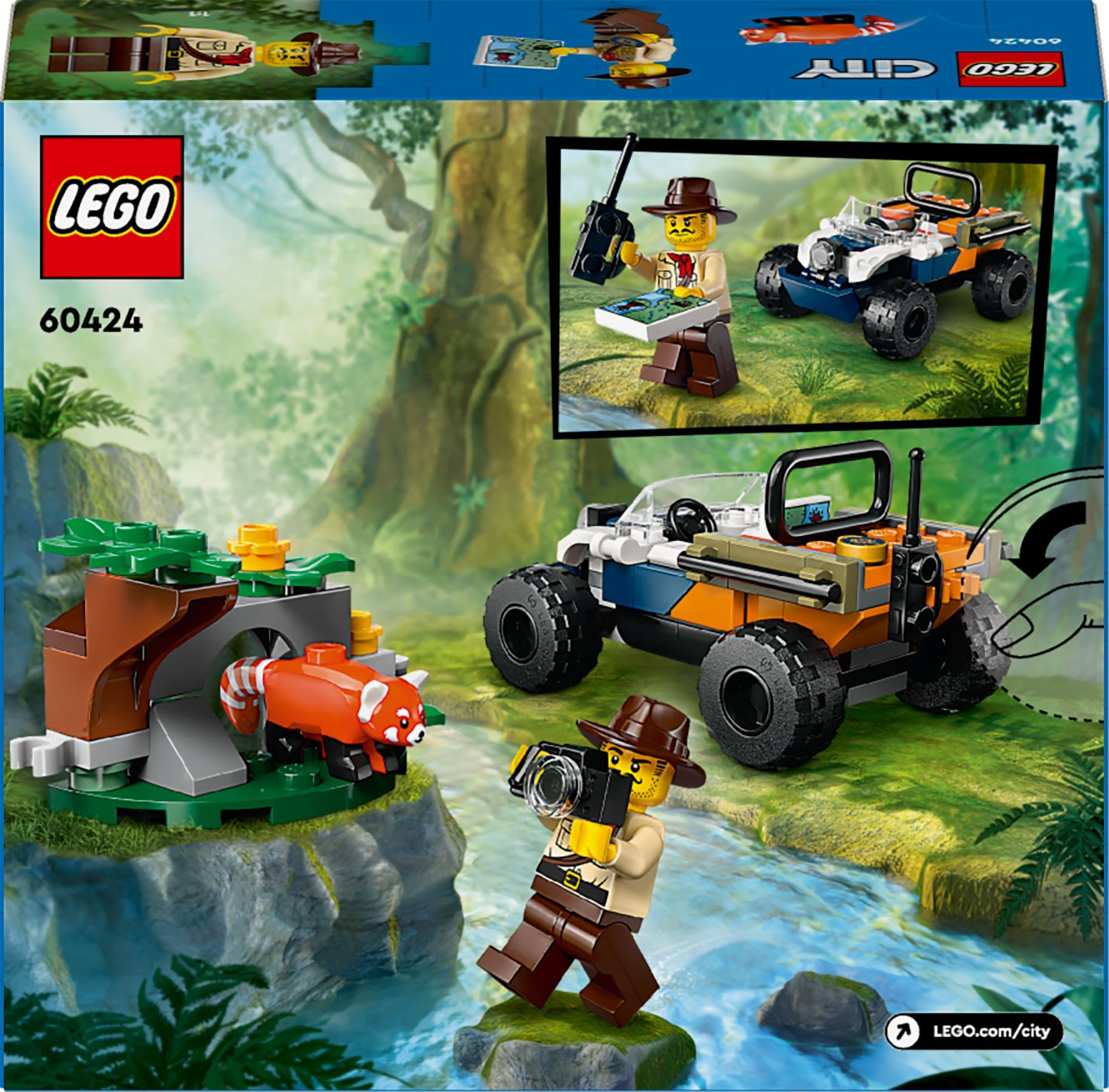 Конструктор LEGO 60424 City Квадроцикл для дослідження джунглів «місія Червоної панди»фото4