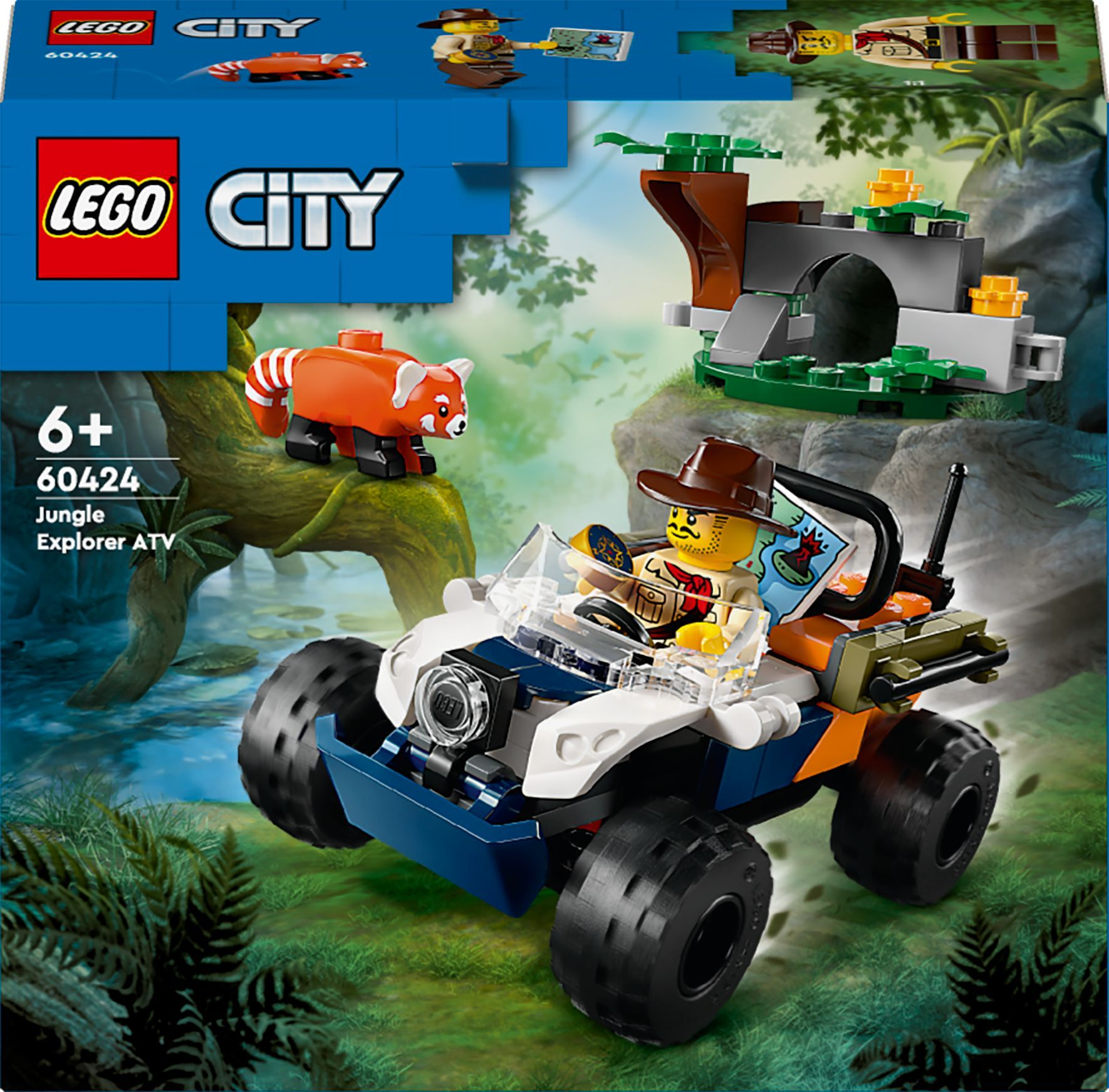 Конструктор LEGO 60424 City Квадроцикл для исследования джунглей «Миссия Красной панды» фото 2