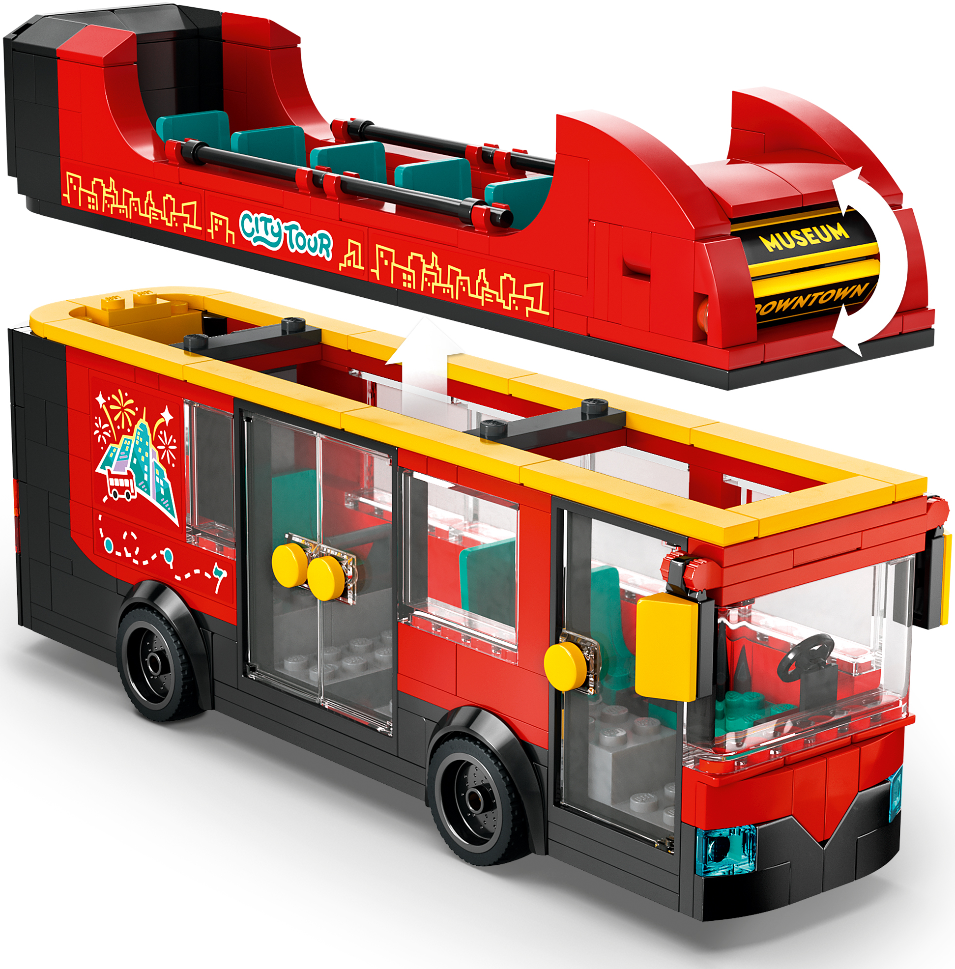 Конструктор LEGO 60407 City Красный двухэтажный экскурсионный автобус фото 7