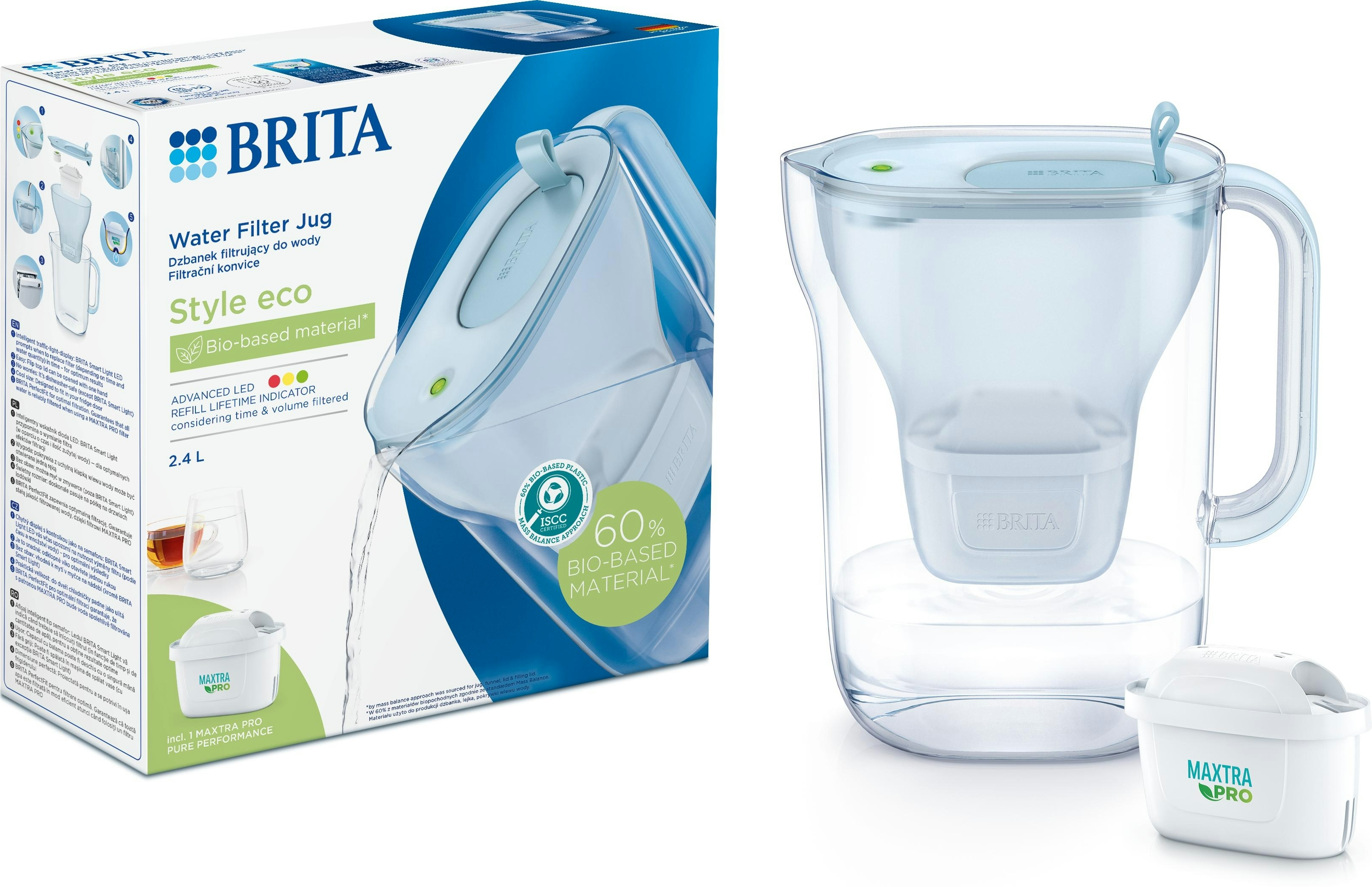 Фильтр-кувшин Brita Style LED MXPro 2.4л (1.4л очищенной воды) синий (1052807) фото 2