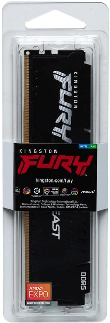Память ПК Kingston DDR5 8GB 5200 FURY Beast Black EXPO (KF552C36BBE-8) фото 3