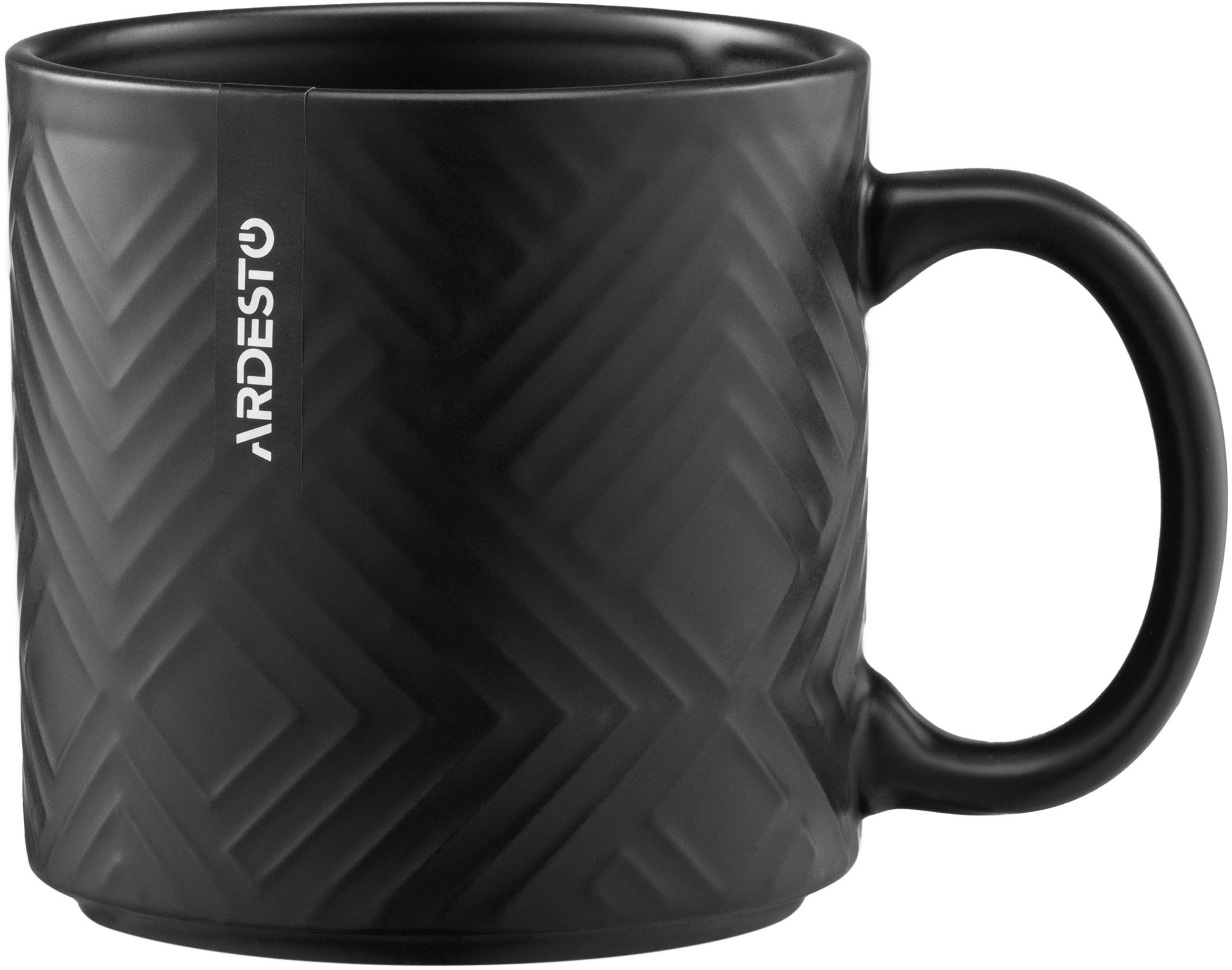 Чашка Ardesto Francesca, 360мл, кераміка, чорний (AR3483BK)фото2