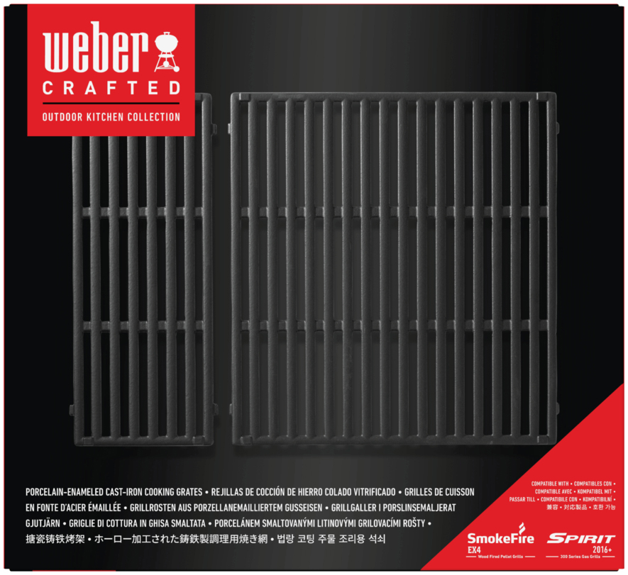 Фарфоровая эмалированная чугунная решетка Weber Crafted для гриля Spirit Series 300 и SmokeFire E (7856) фото 2