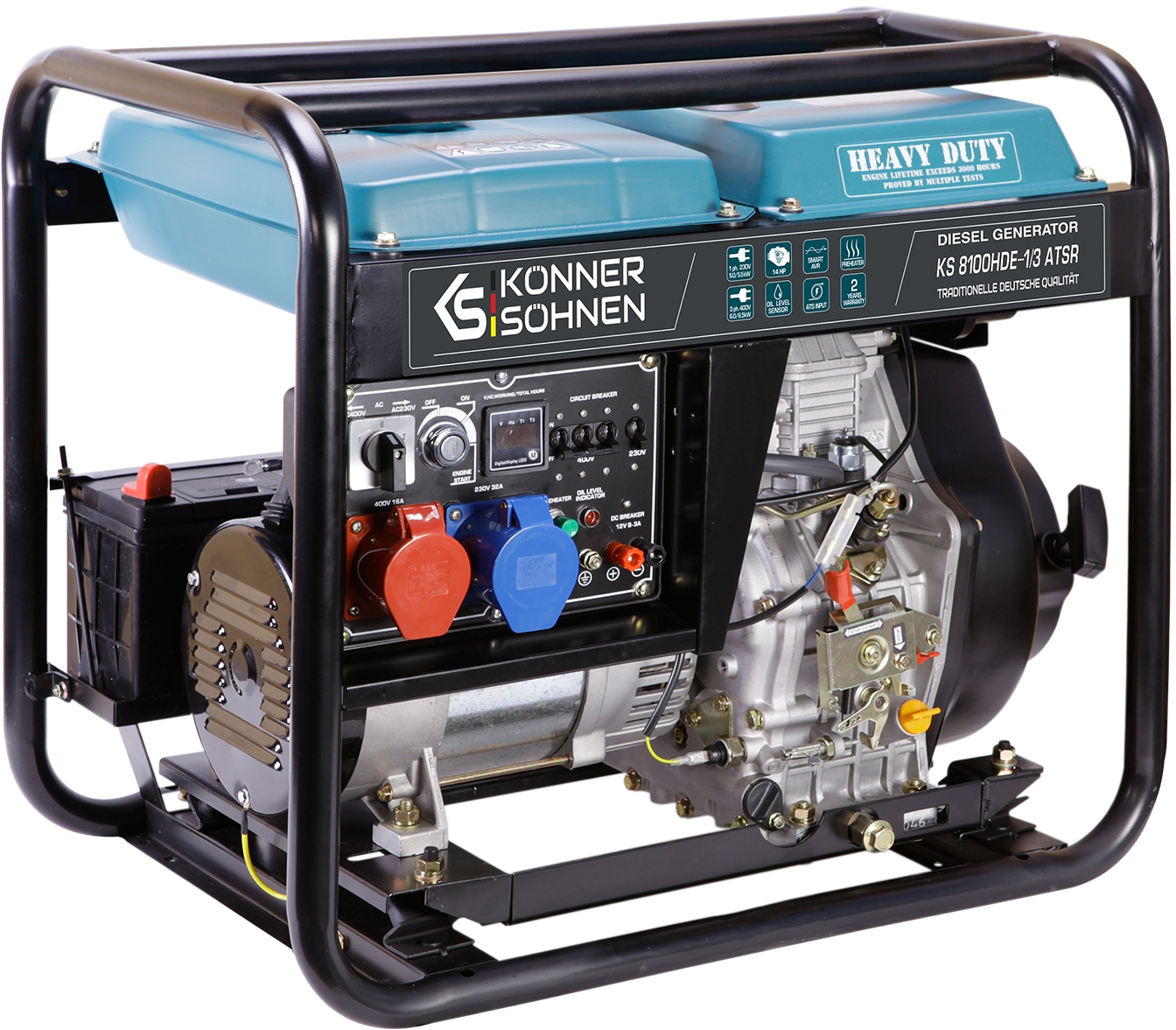 Генератор дизельний Konner&Sohnen KS 8100HDE (EURO V), 230В, 6.5кВт (KS8100HDE)фото4