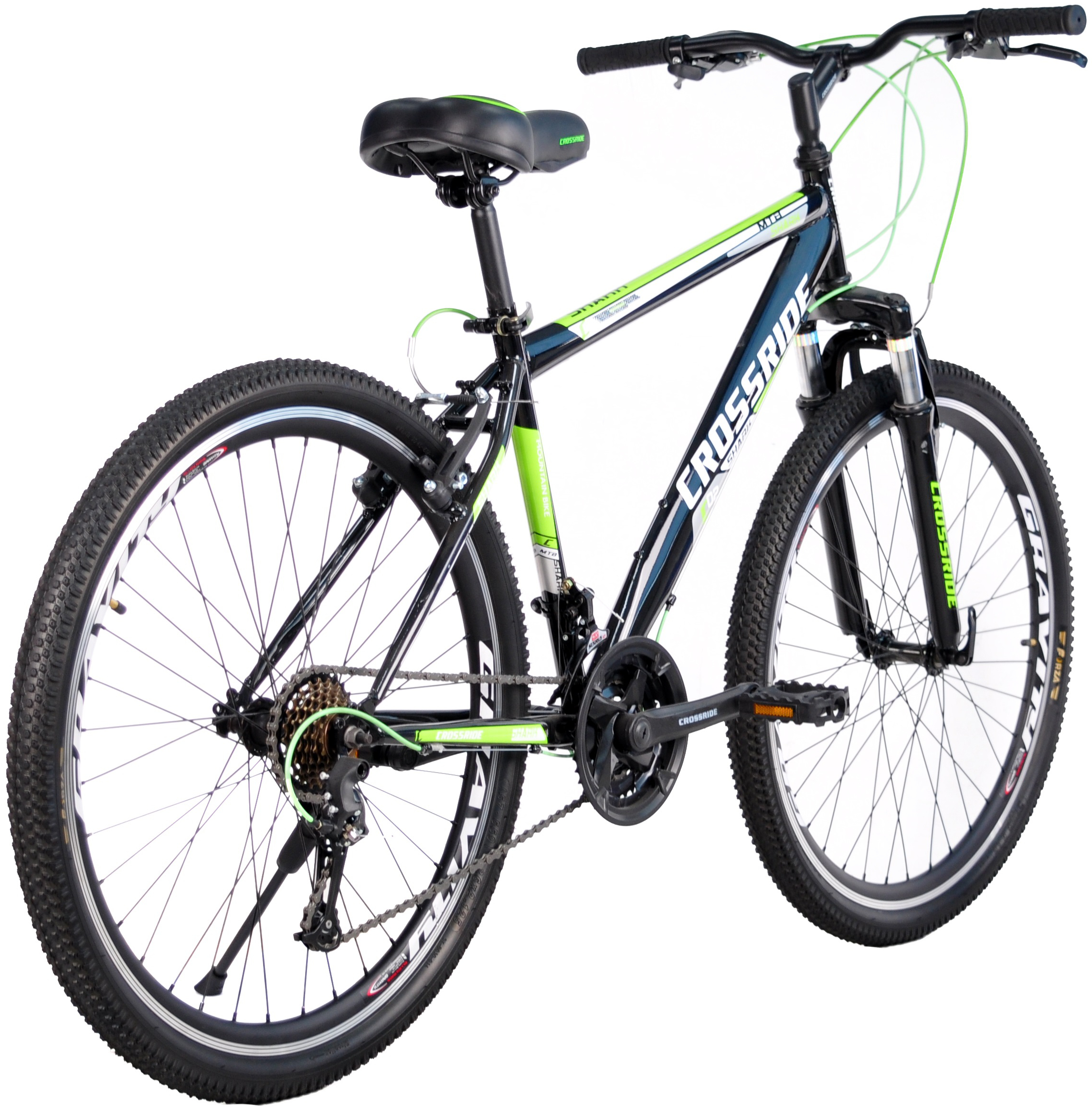 Велосипед CROSSRIDE 26" МТВ ST "SHARK", 15", Черно-Зелёный (0173-150-З) фото 3