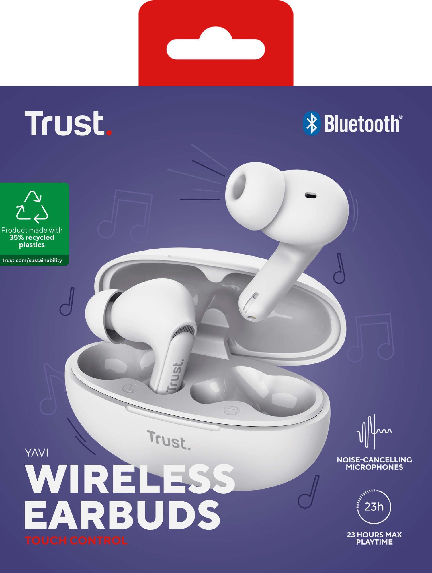 Наушники TWS Trust Yavi Earbuds BT 5.3 ENC, SBC, Mic White (25172_TRUST) фото 10