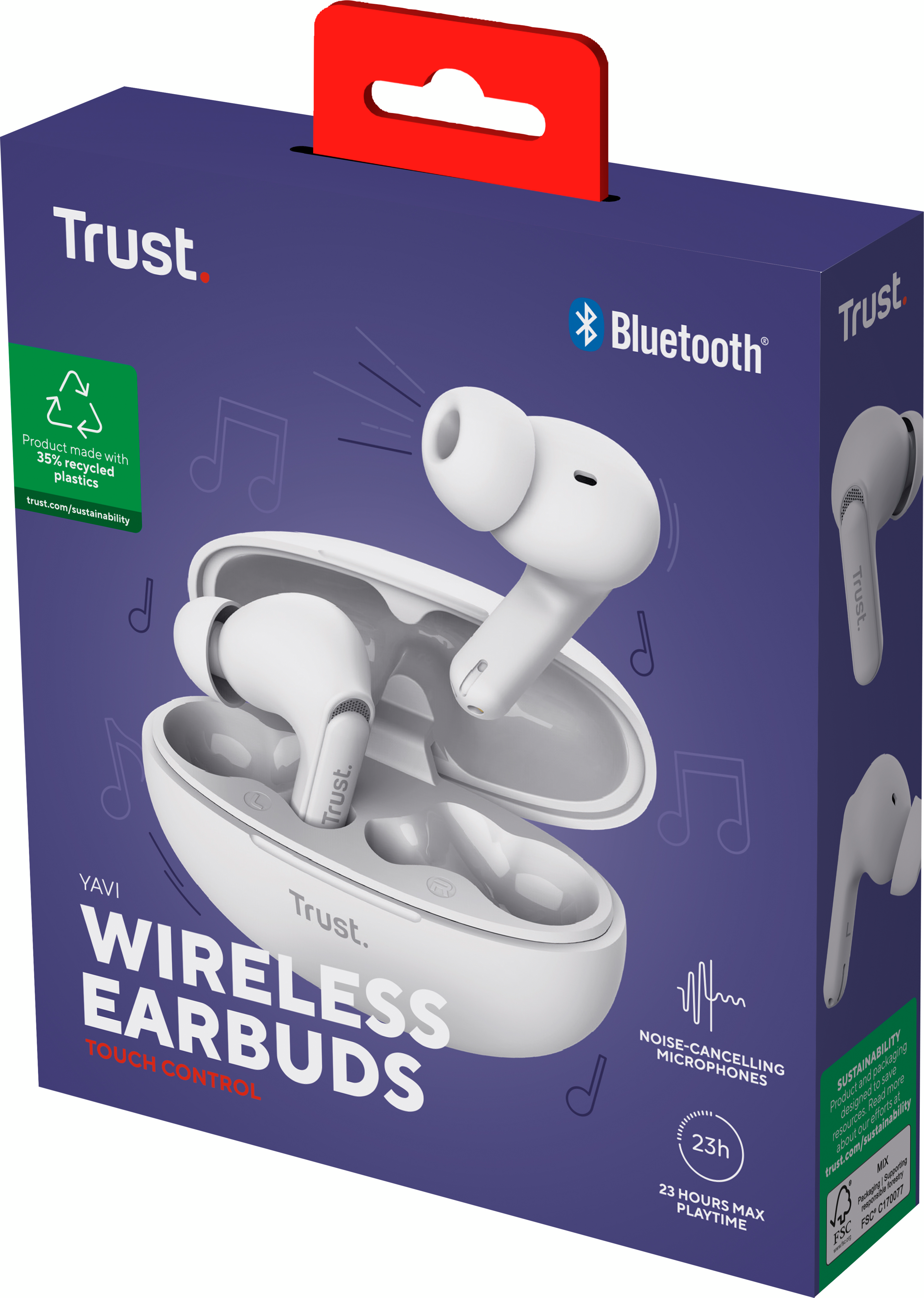 Наушники TWS Trust Yavi Earbuds BT 5.3 ENC, SBC, Mic White (25172_TRUST) фото 11