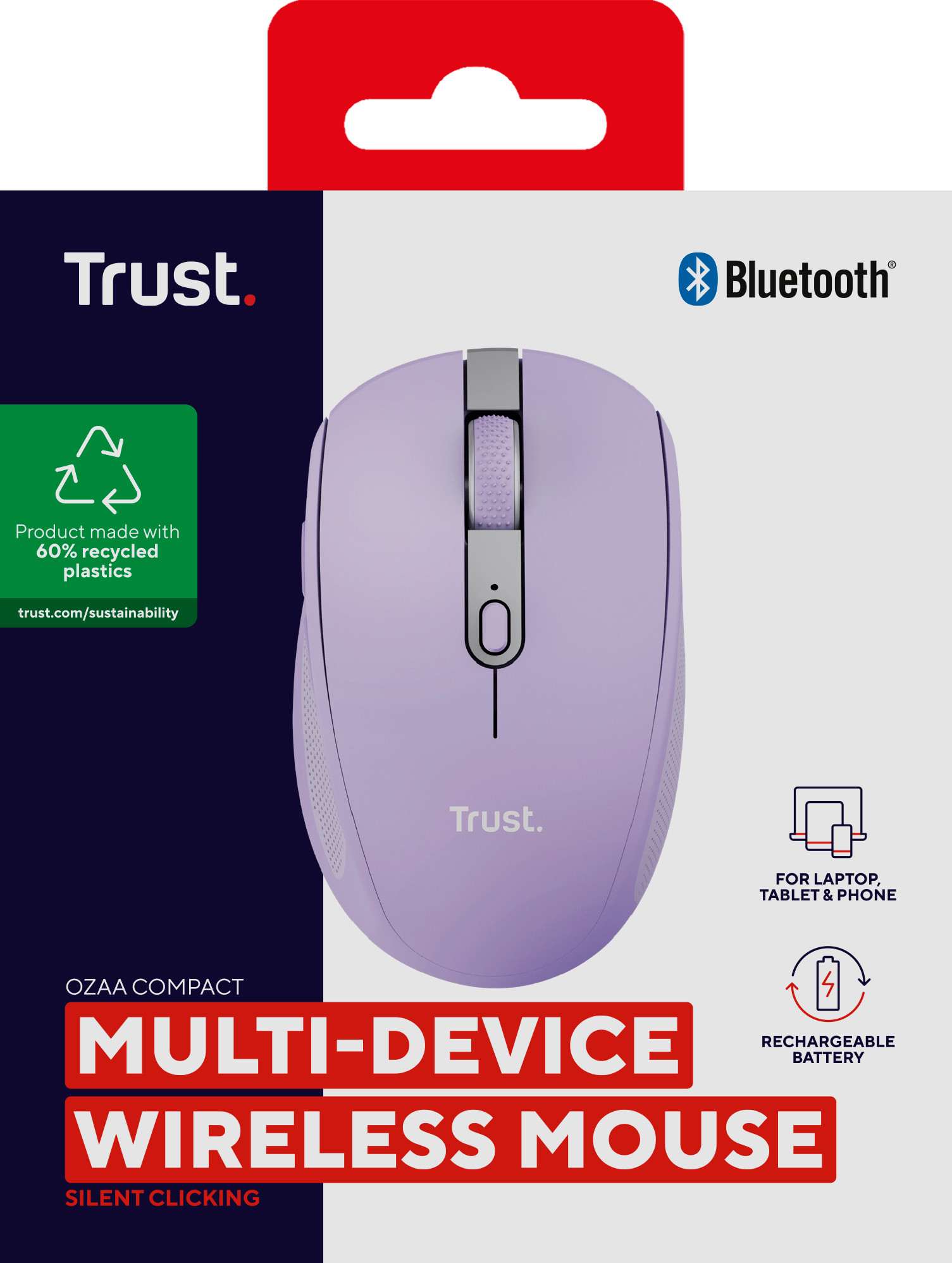 Мышь Trust Ozaa сompact BT/WL/USB-A, Violet (25384_TRUST) фото 6