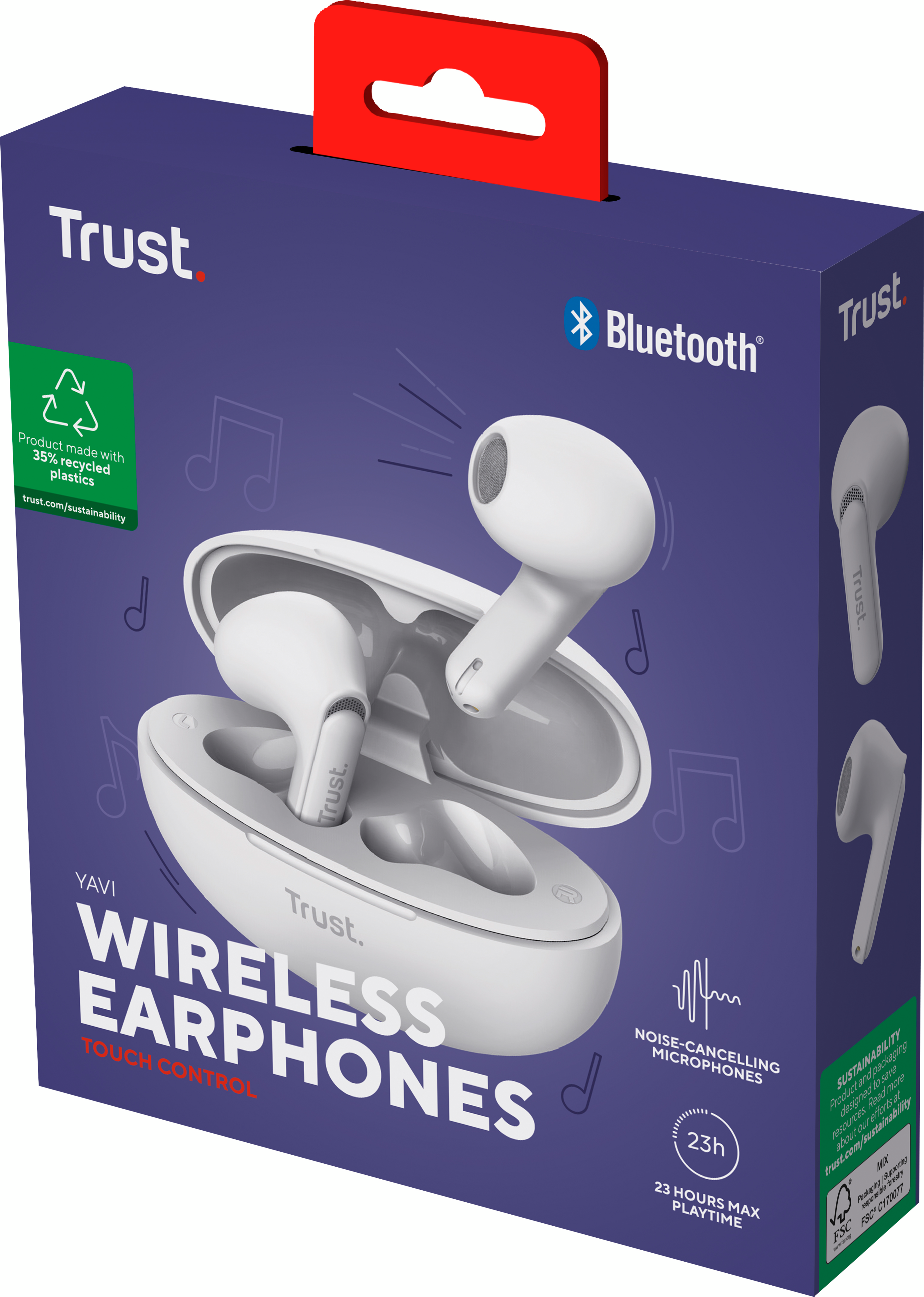 Навушники TWS Trust Yavi Earphones BT 5.3, ENC, SBC, Mic White (25173_TRUST)фото11