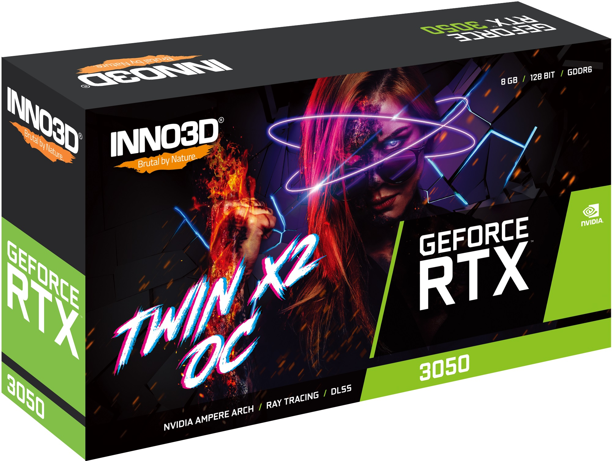 Відеокарта INNO3D GeForce RTX 3050 8GB GDDR6 Twin X2 OC V2 (N30502-08D6X-1711VA41)фото3