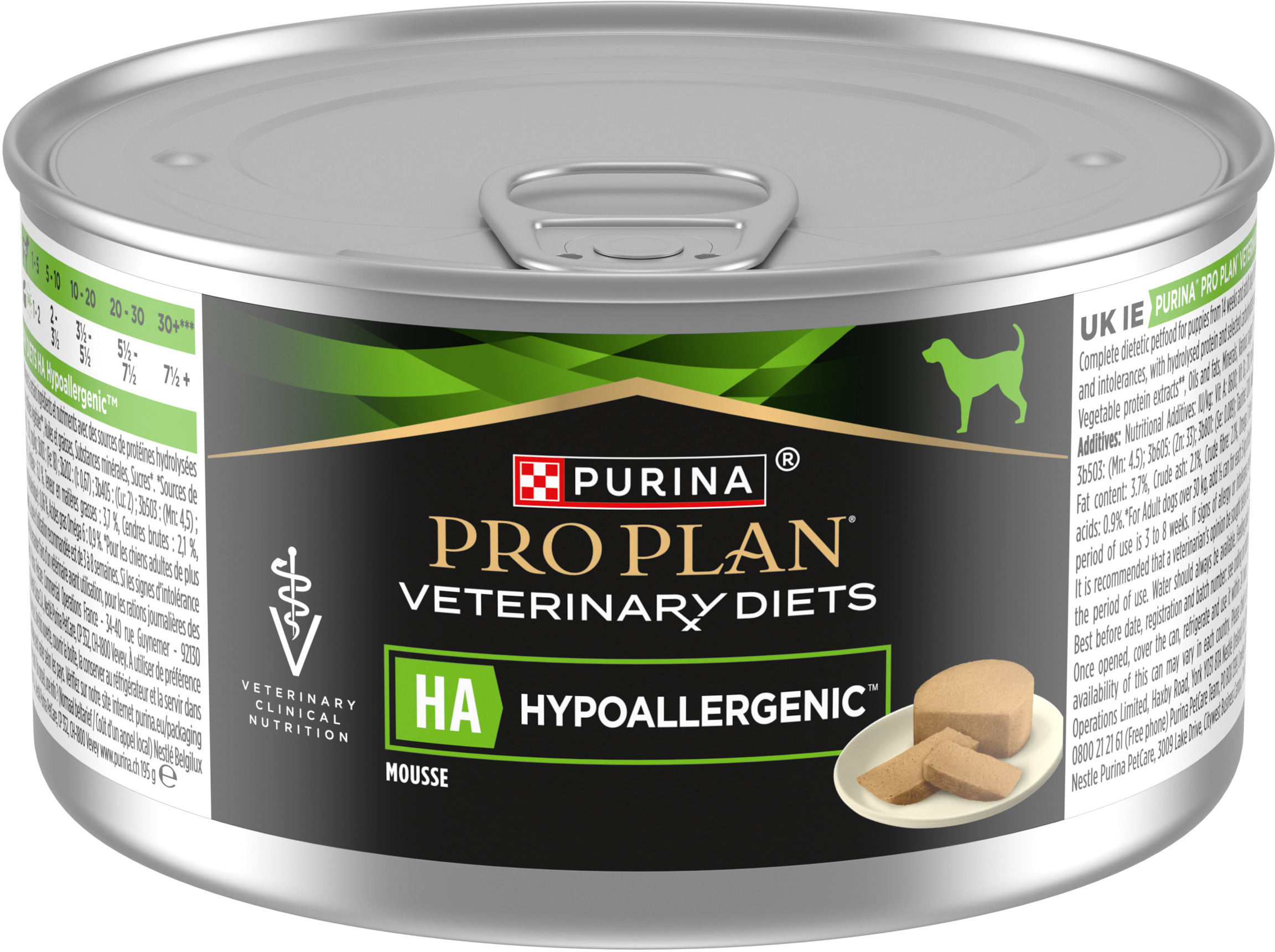 Влажный диетический корм для взрослых собак и щенков Pro Plan VD HA Hypoallergenic мусс 195г фото 2